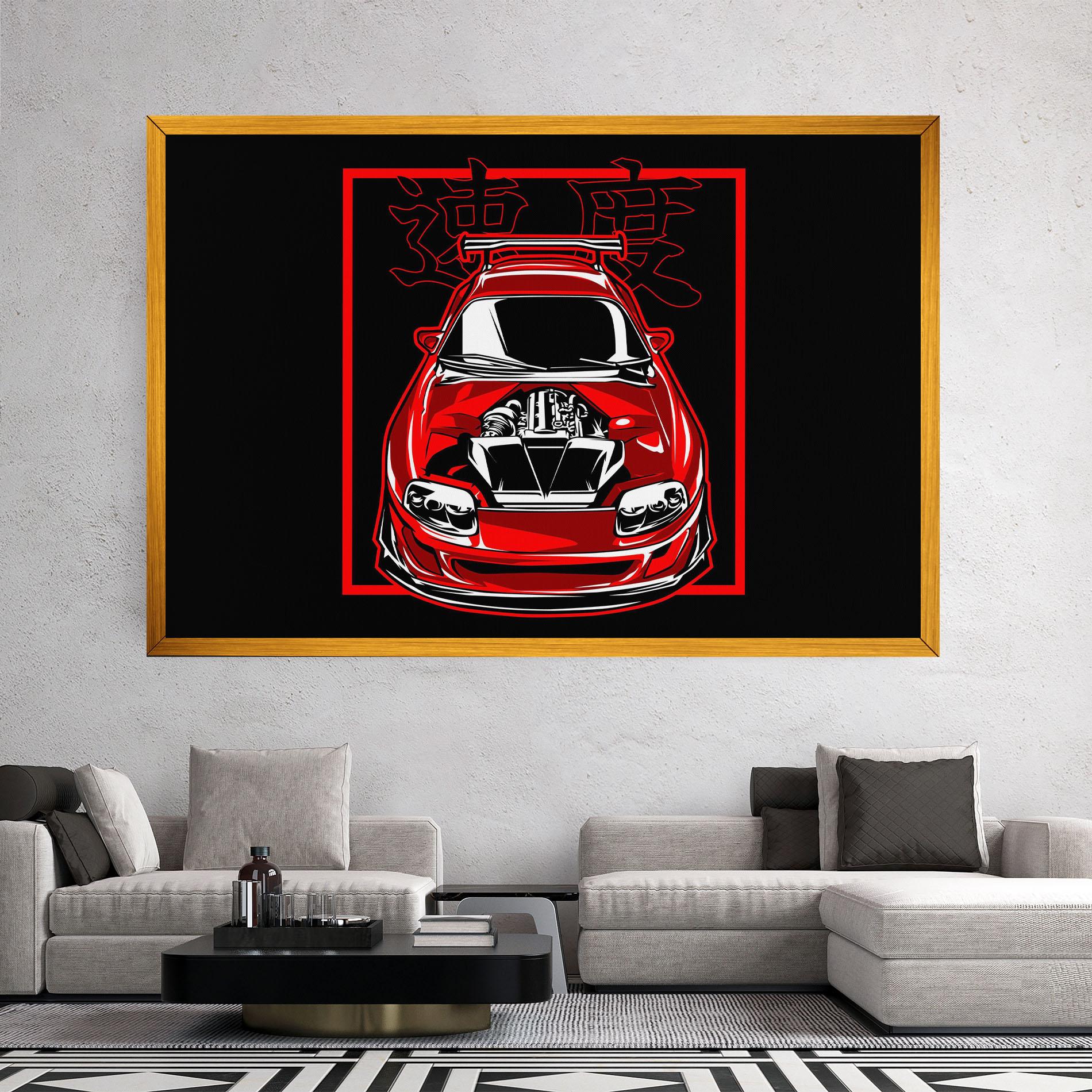 Leinwandbild Japanese Red Car mockup 2