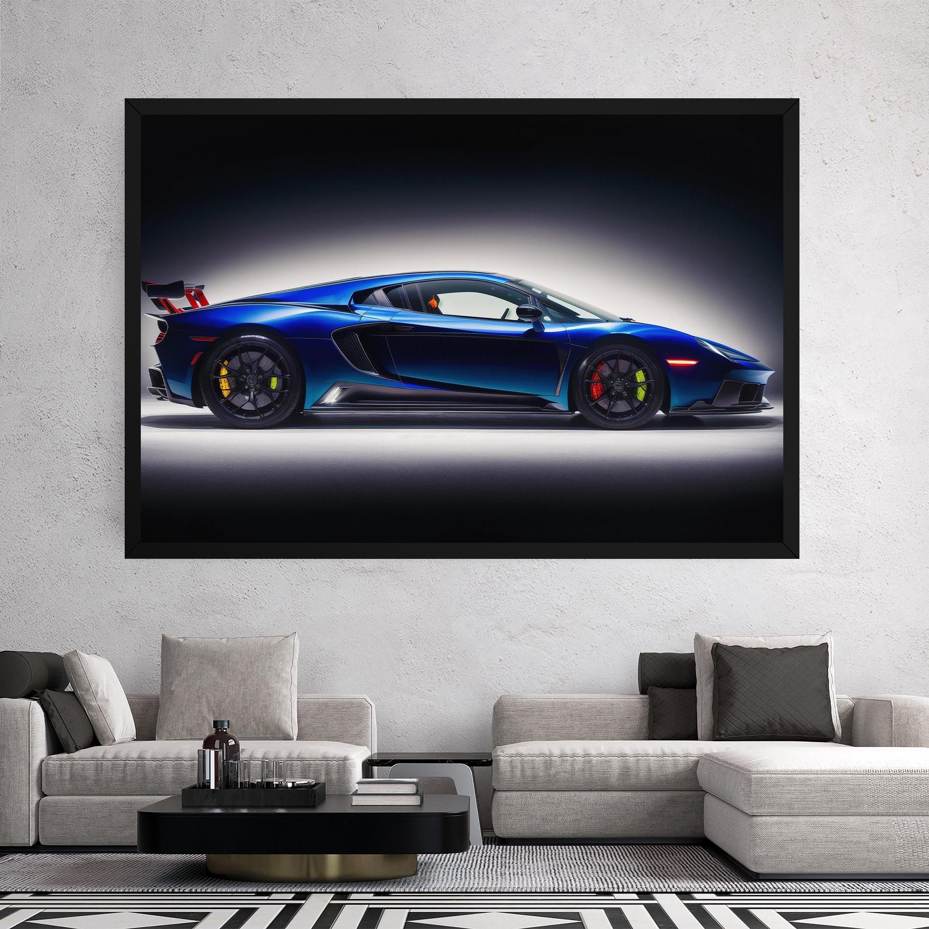 Blue Hypercar Side mockup 2