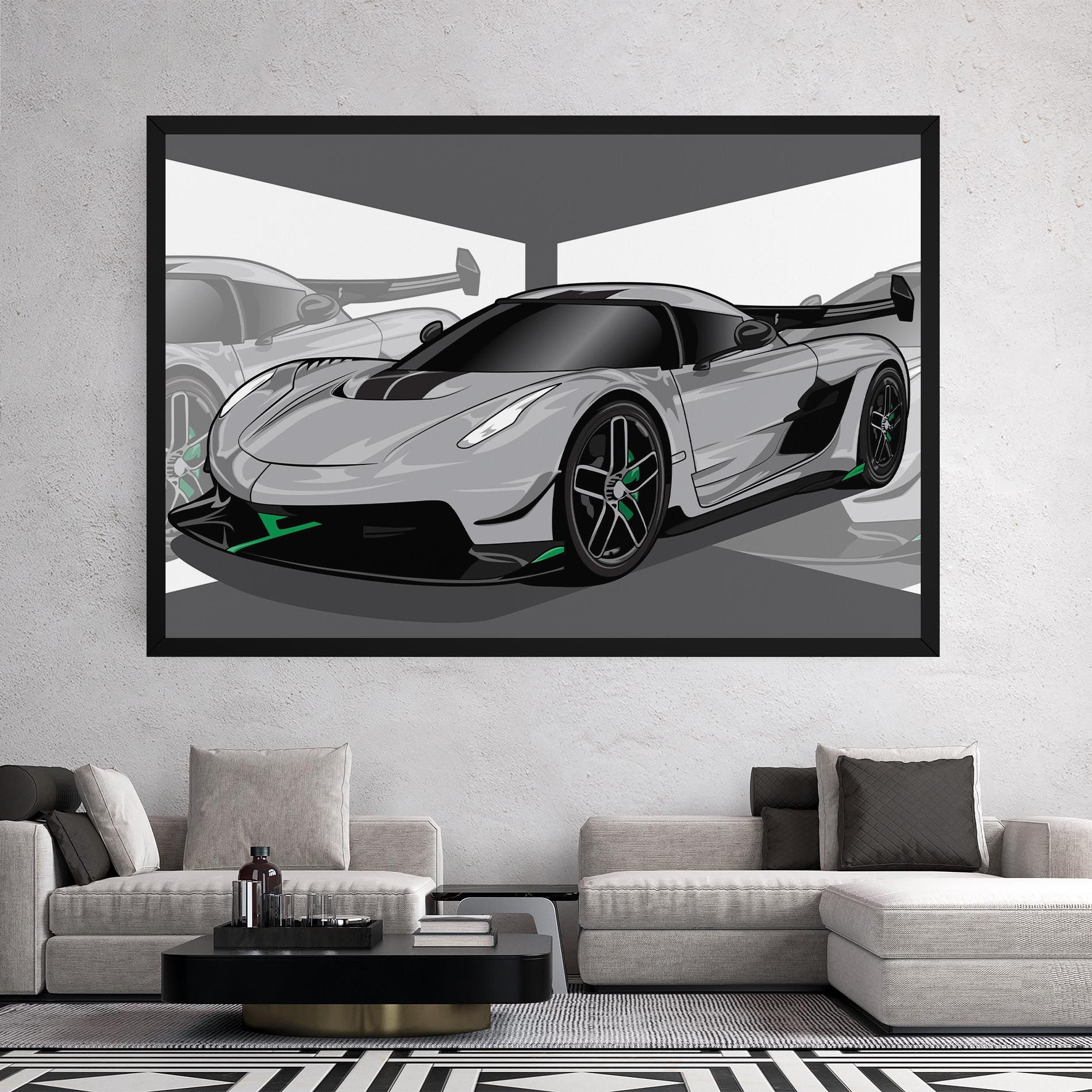 Grey Sport Car mockup 2