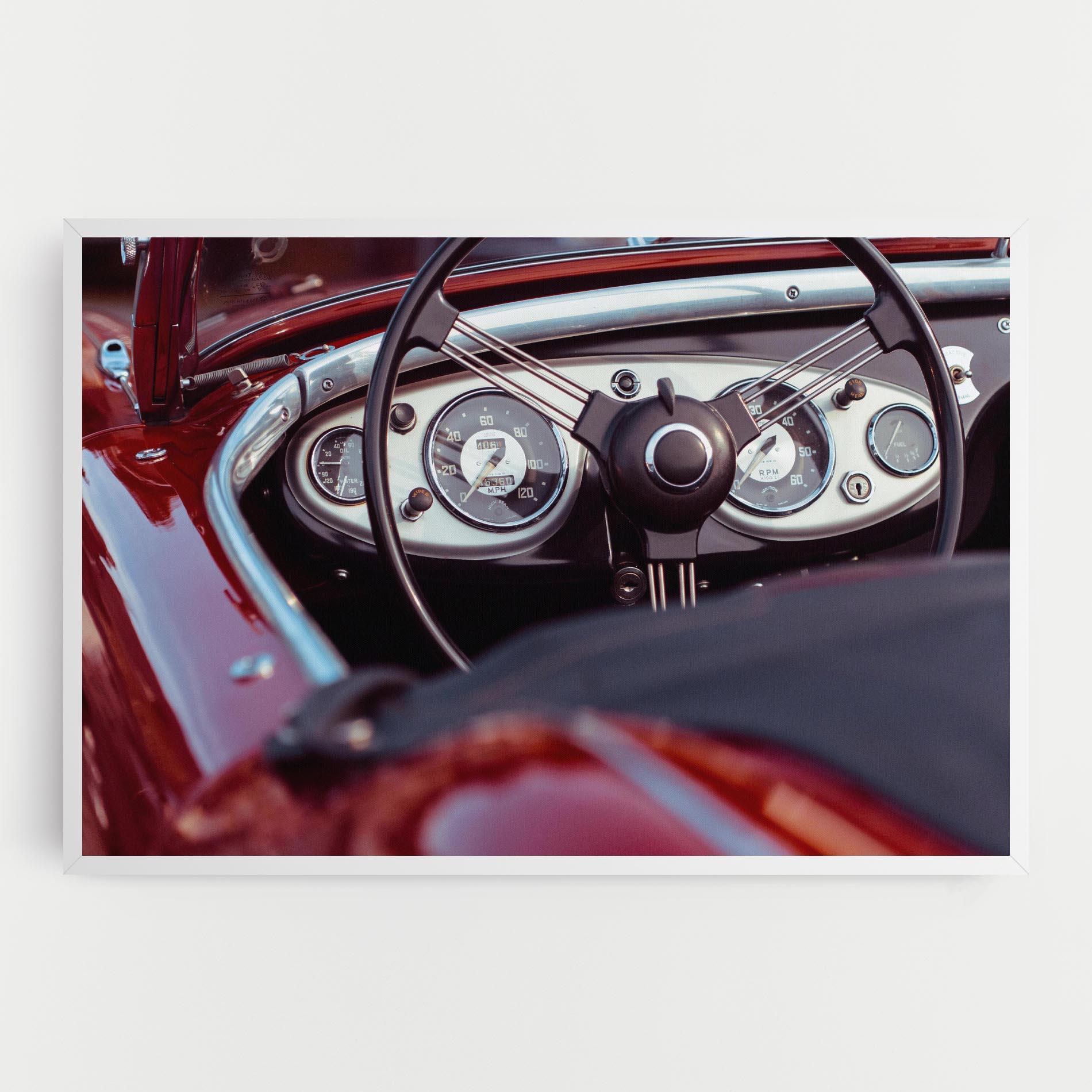 Leinwandbild Classic Red Car mockup 0