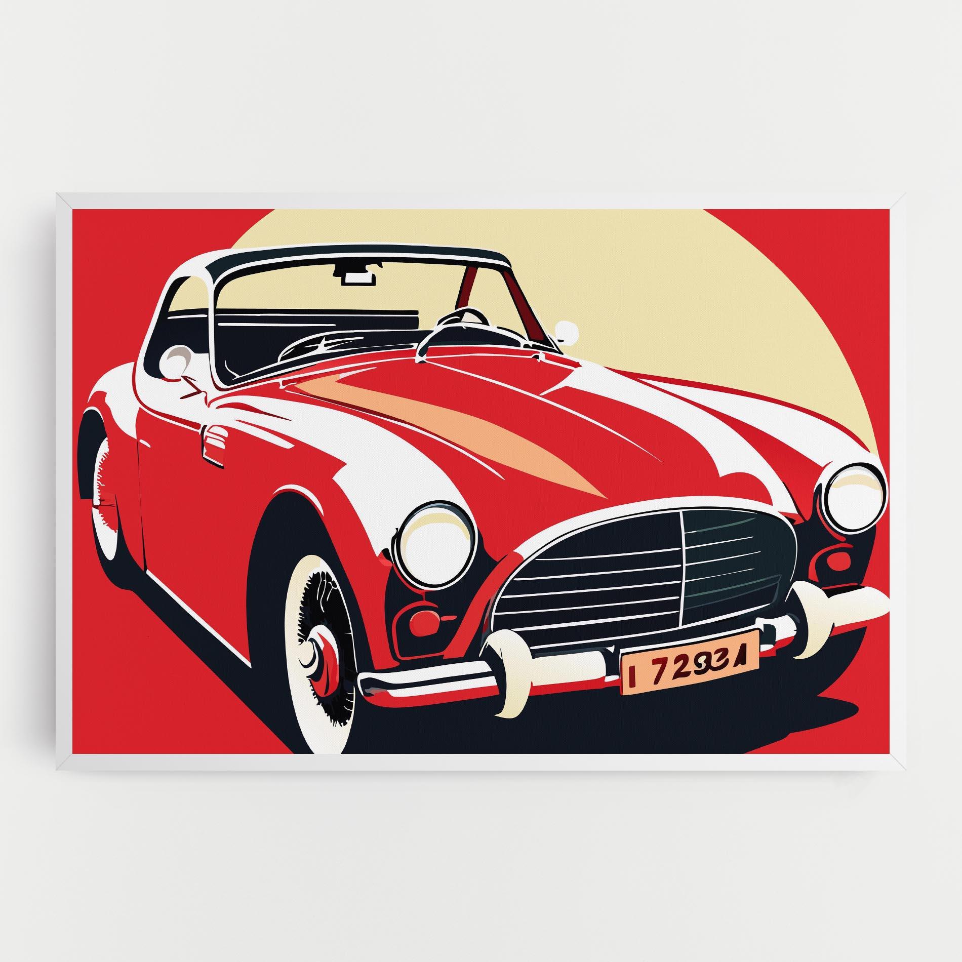 Leinwandbild Red Vintage Car mockup 0