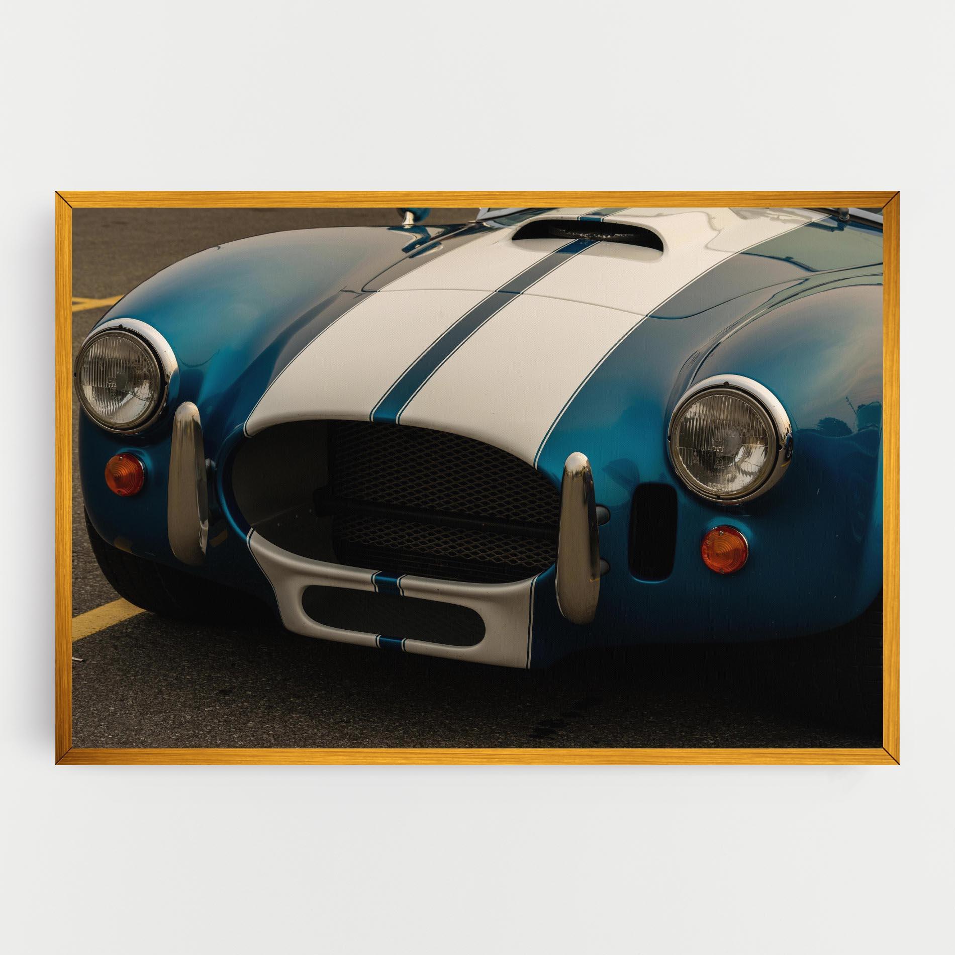 Leinwandbild Blue Vintage Car mockup 0