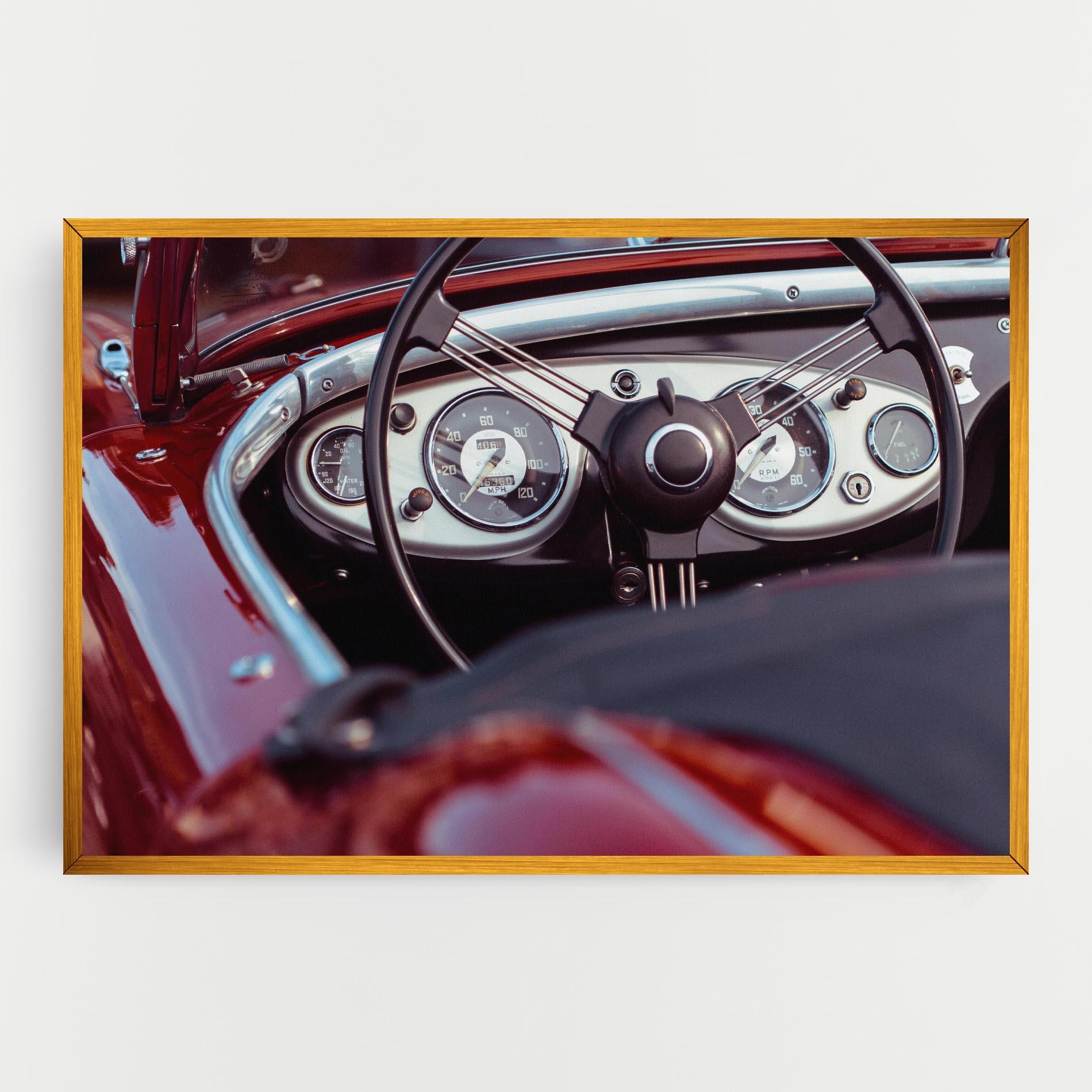 Leinwandbild Classic Red Car mockup 0