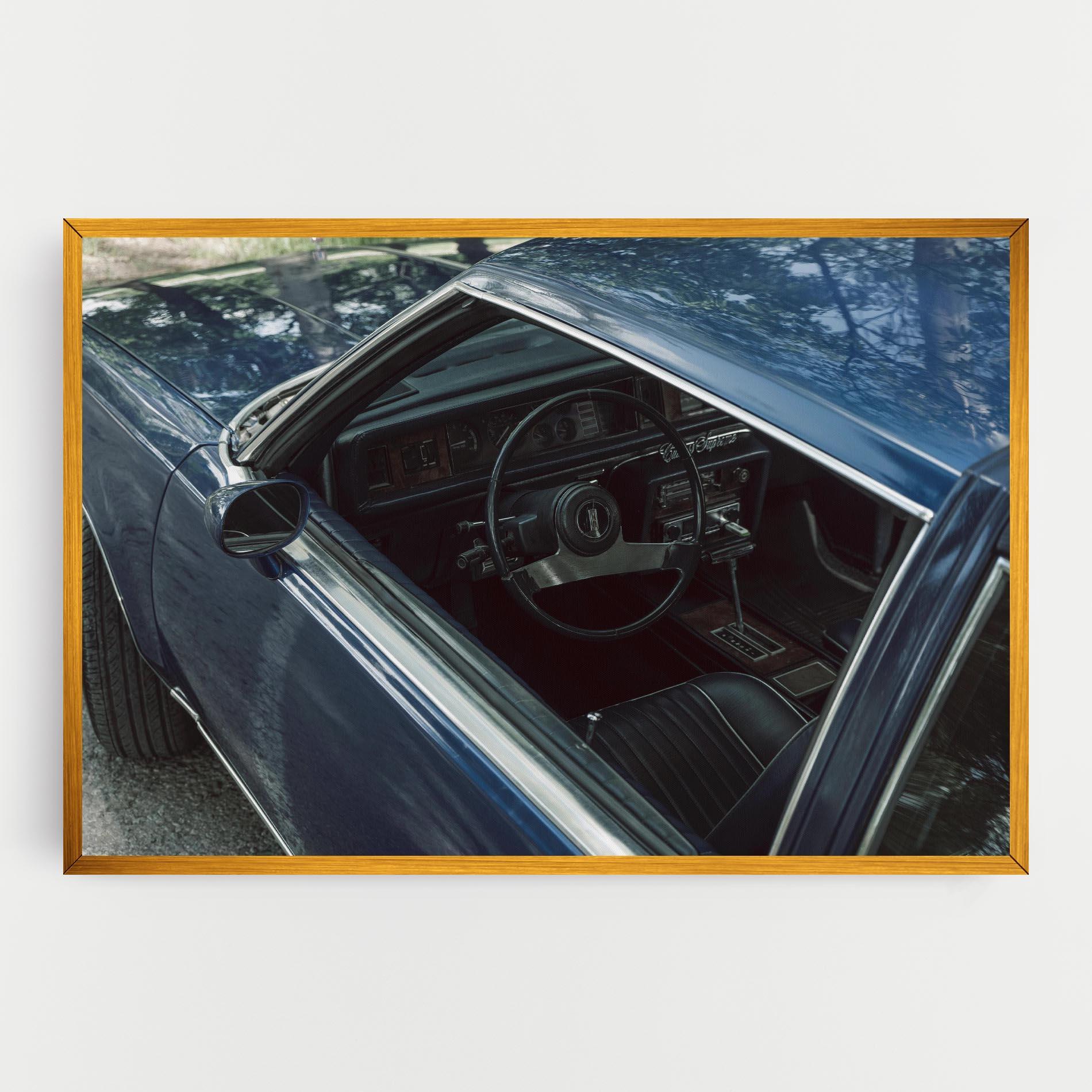 Leinwandbild Old Blue Car mockup 0