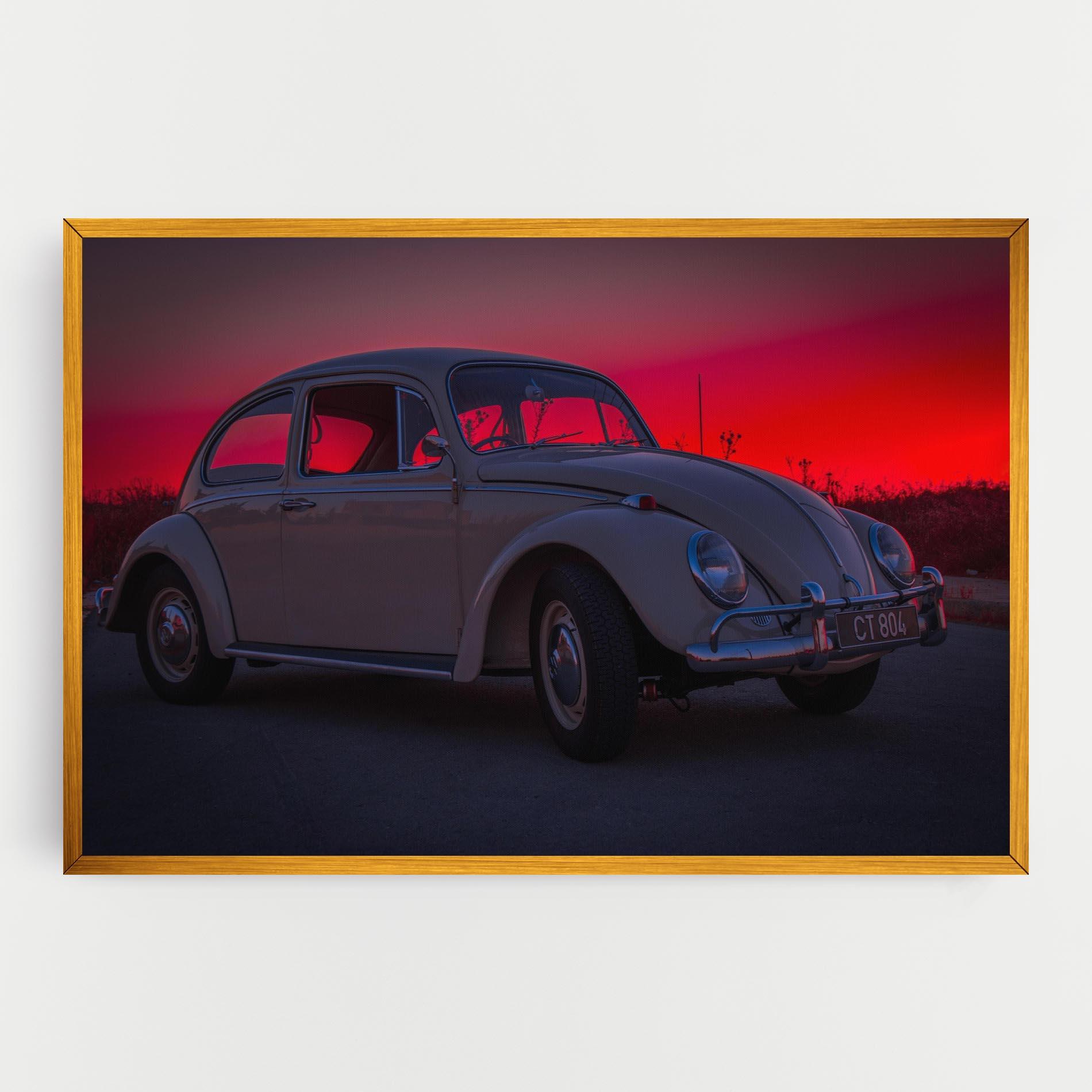 Leinwandbild Old Car Sunset mockup 0