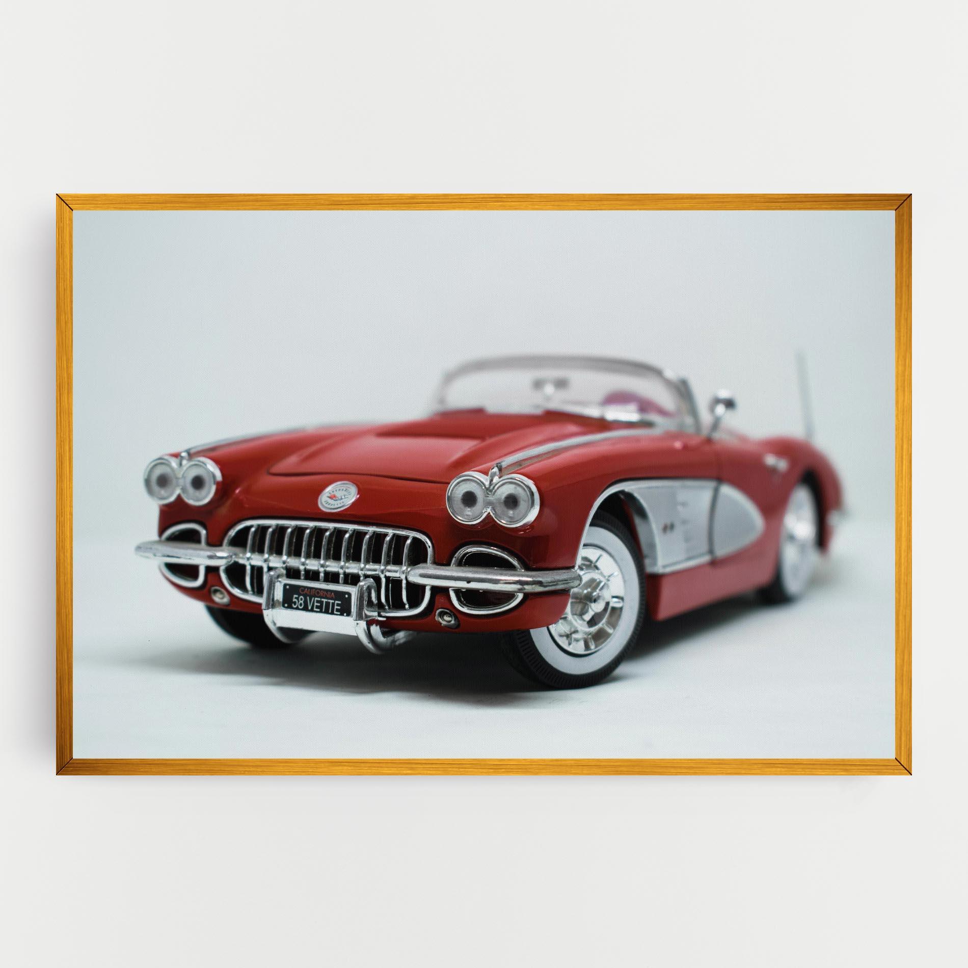 Leinwandbild Vintage Red Car mockup 0