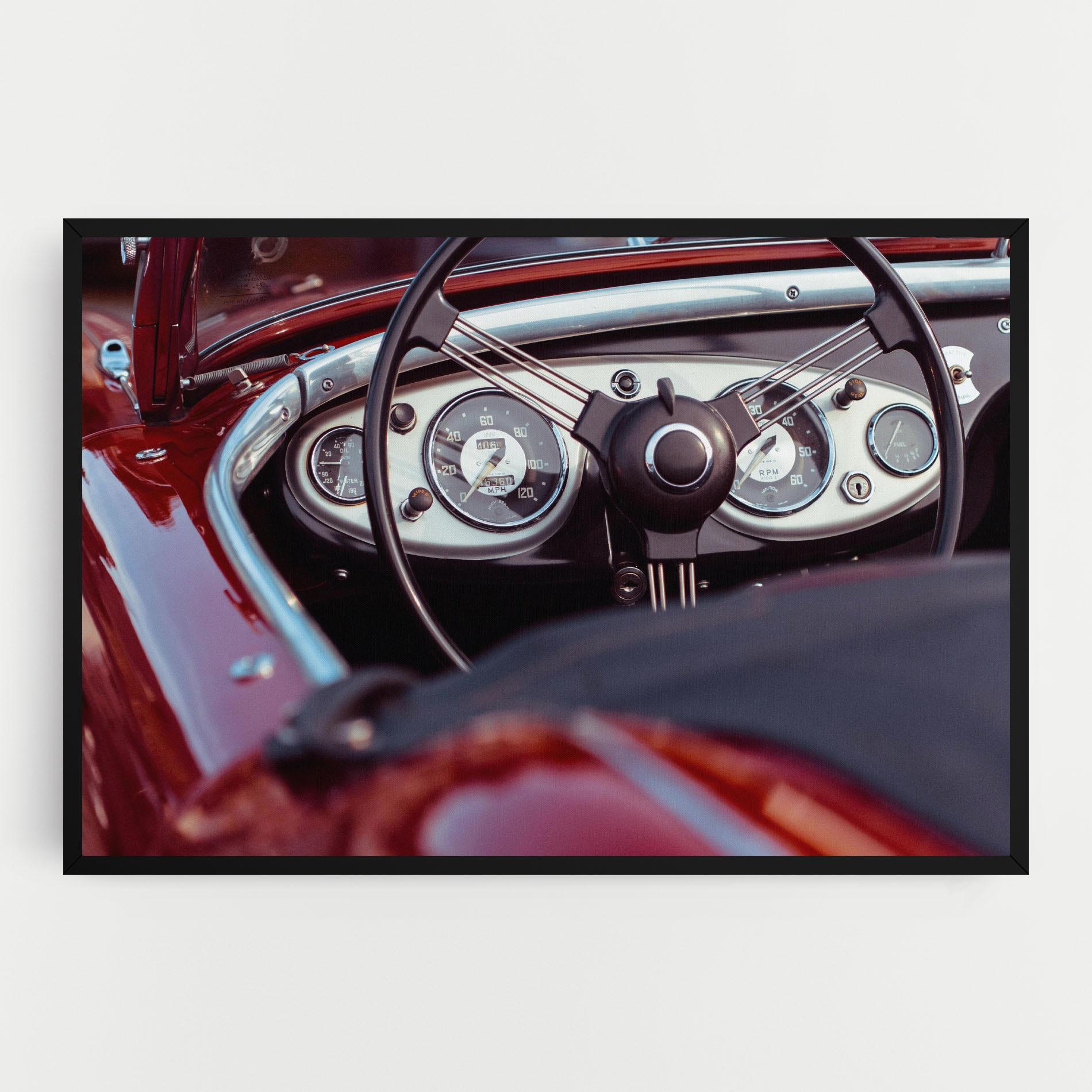 Leinwandbild Classic Red Car mockup 0