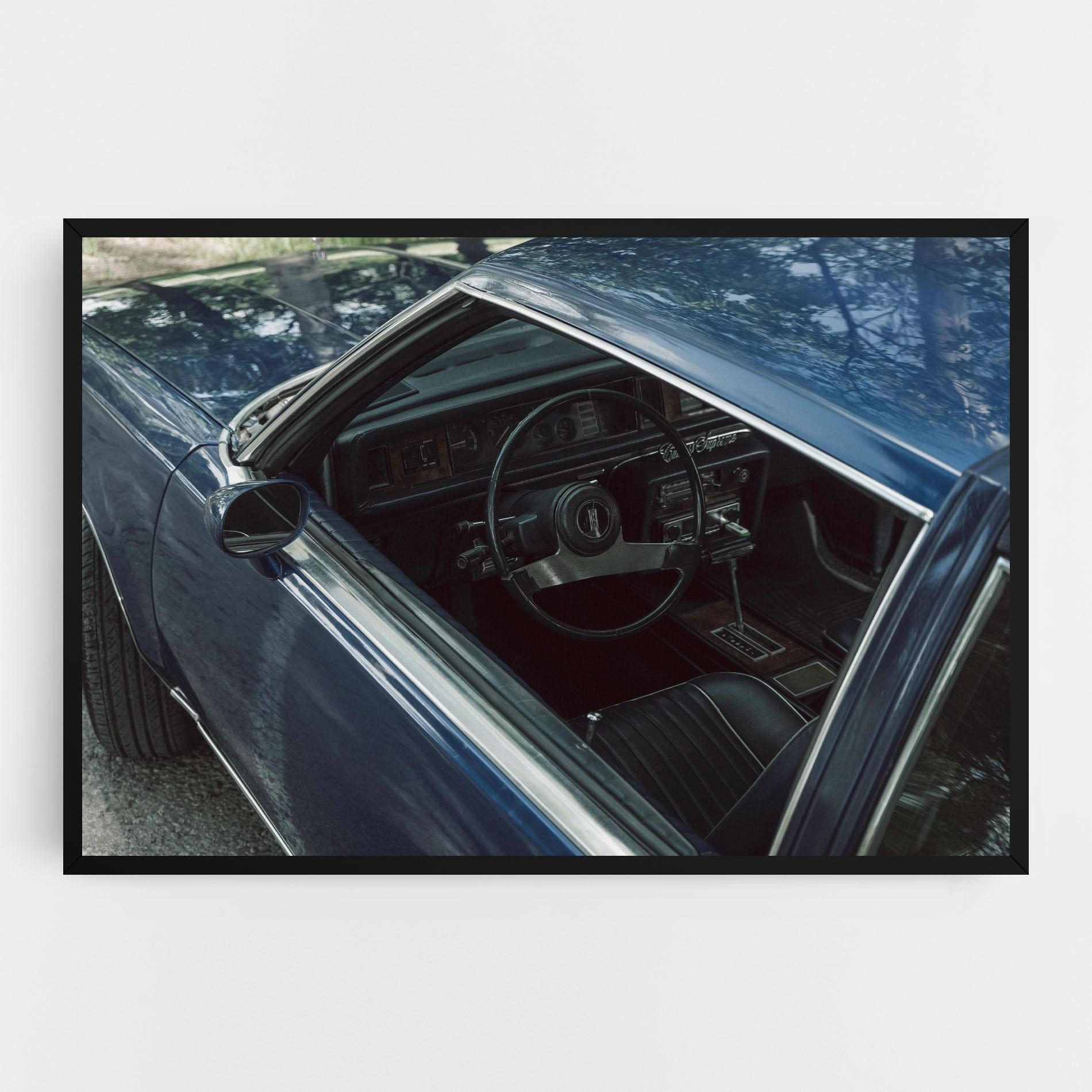 Leinwandbild Old Blue Car mockup 0