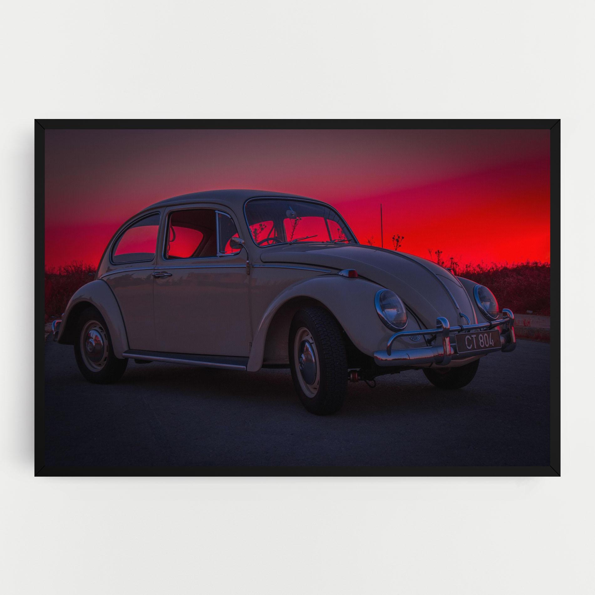 Leinwandbild Old Car Sunset mockup 0