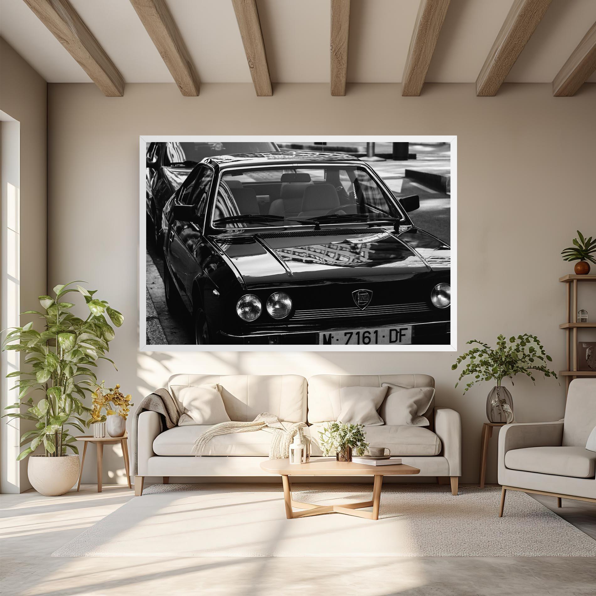 Leinwandbild Black Shiny Car mockup 6