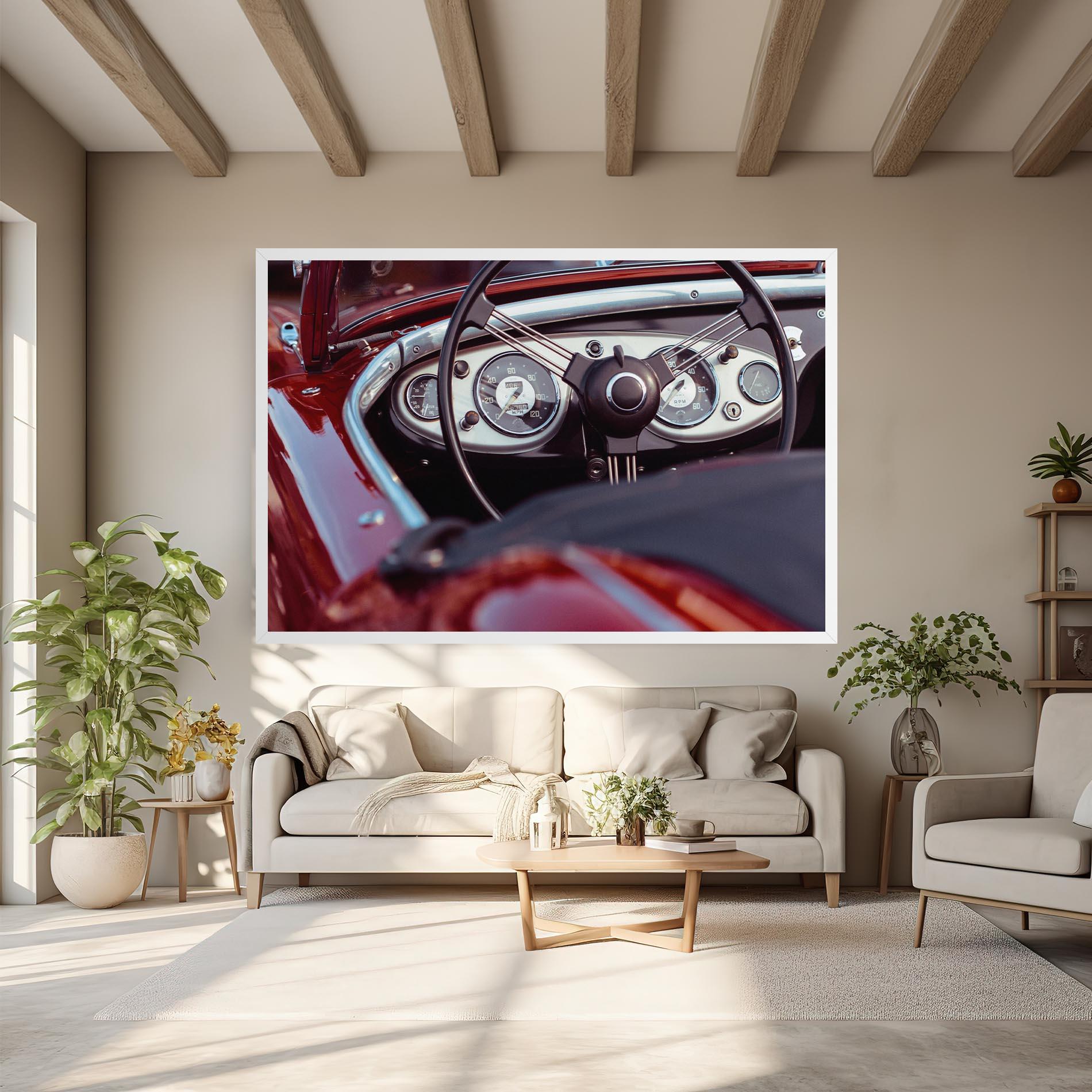 Leinwandbild Classic Red Car mockup 6