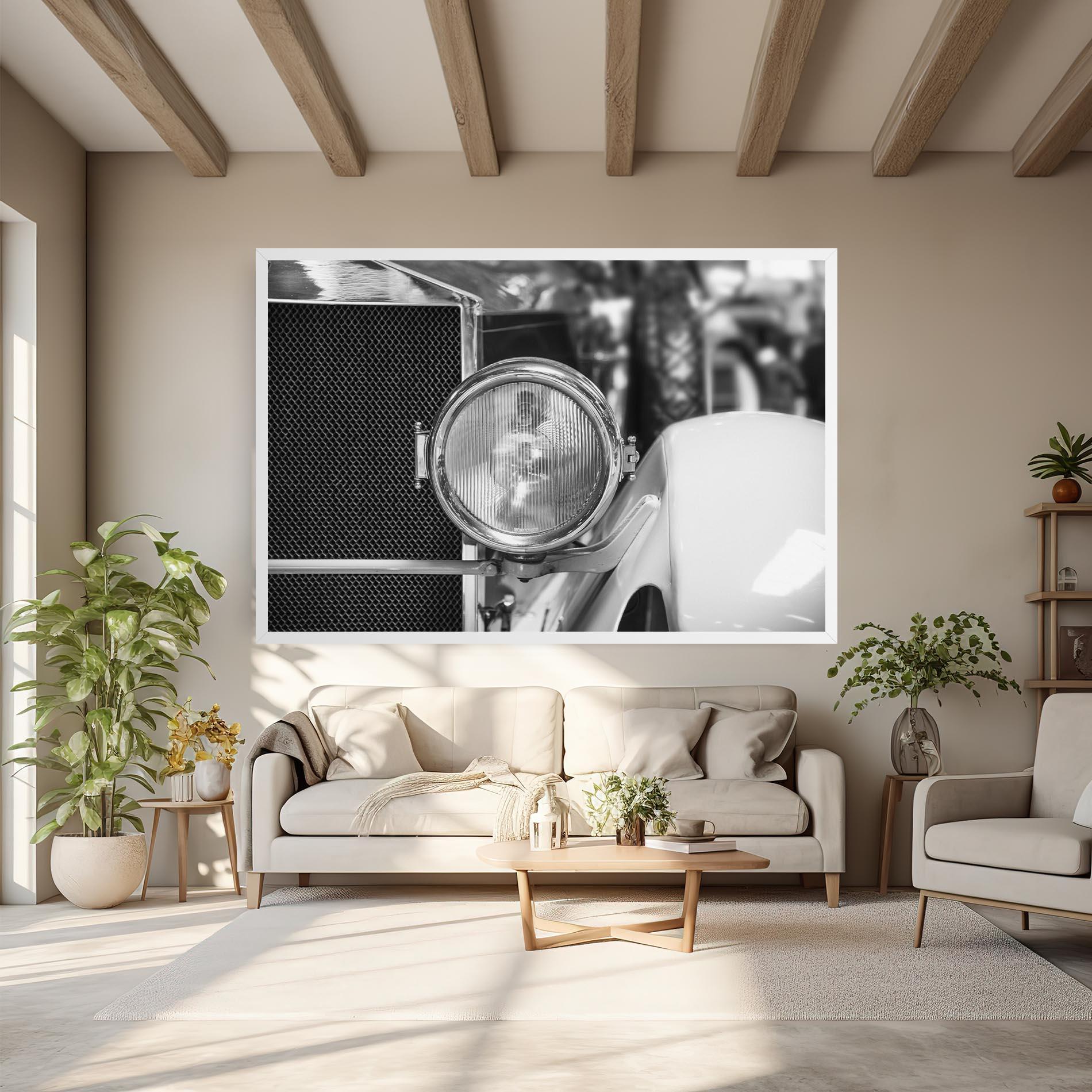 Leinwandbild Closeup Grey Car mockup 6