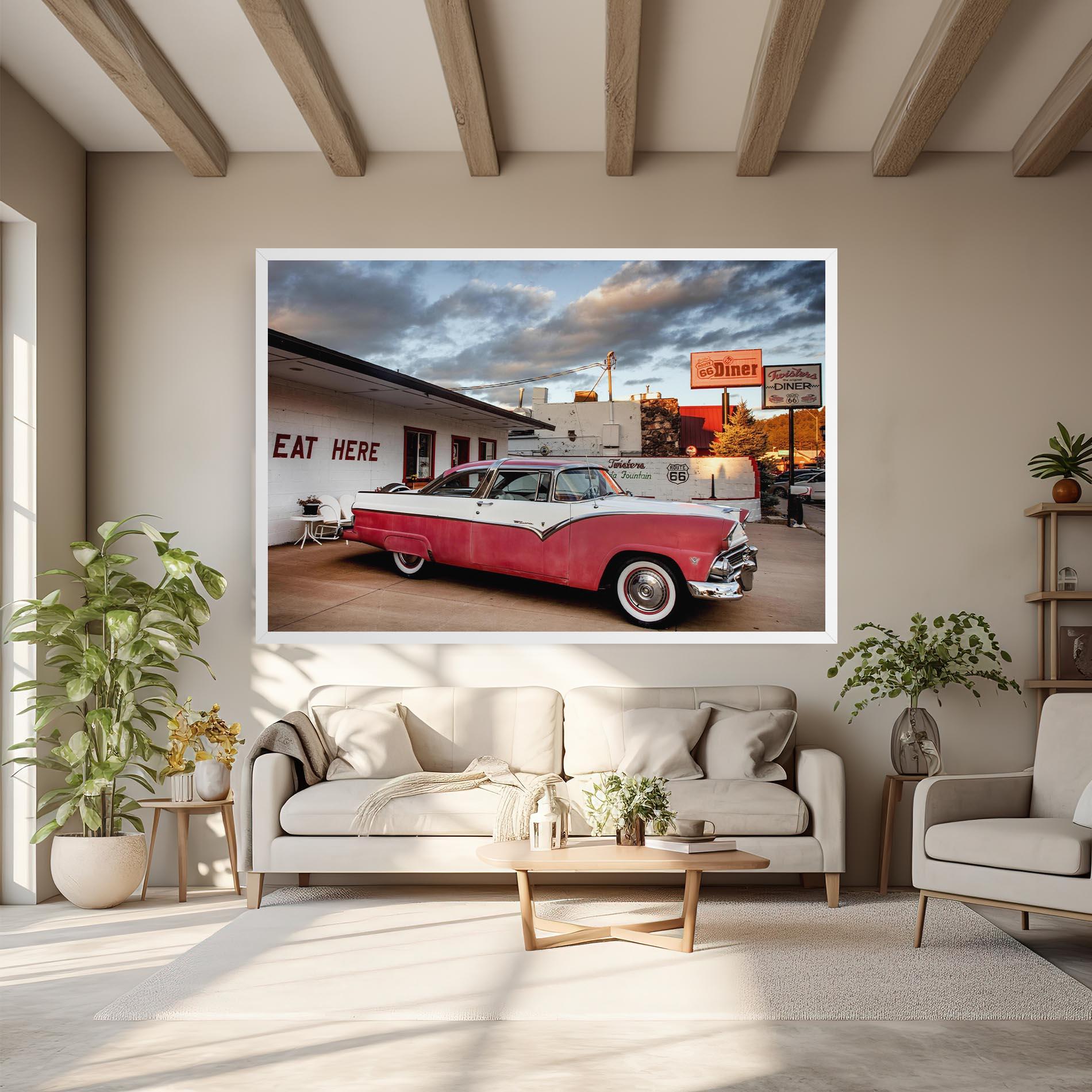 Leinwandbild Cloud Old Car mockup 6