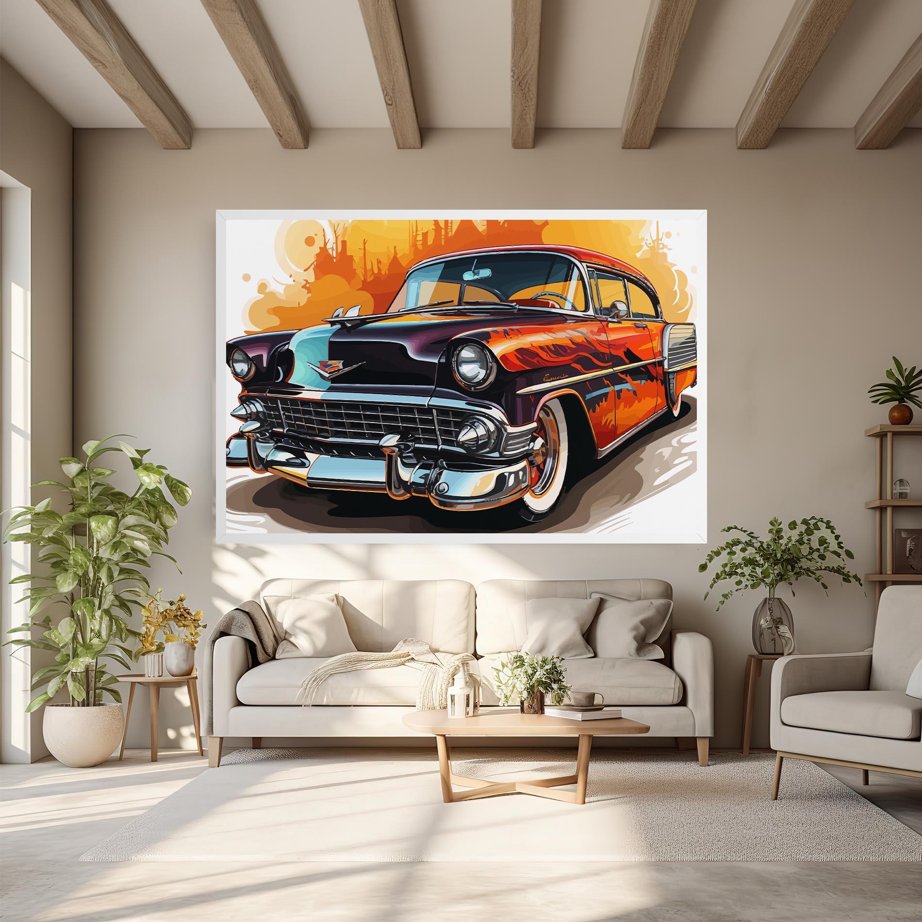 Leinwandbild Cool Vintage Car mockup 6