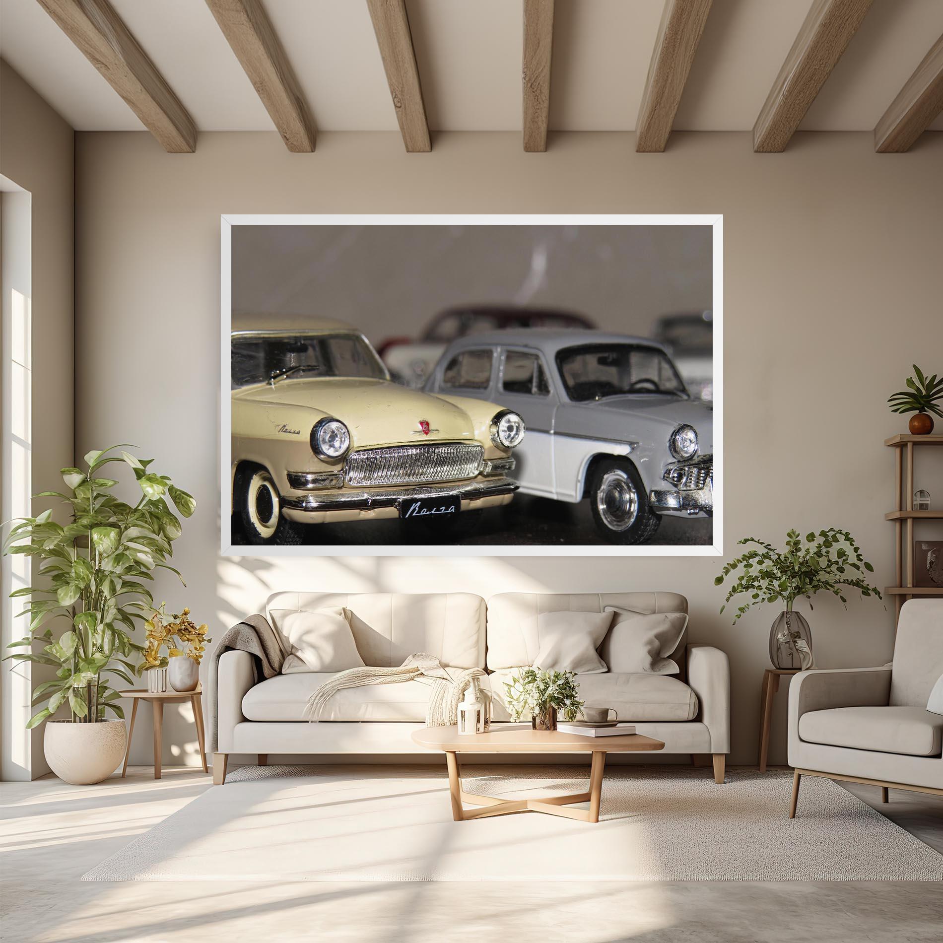 Leinwandbild Cream Grey Car mockup 6