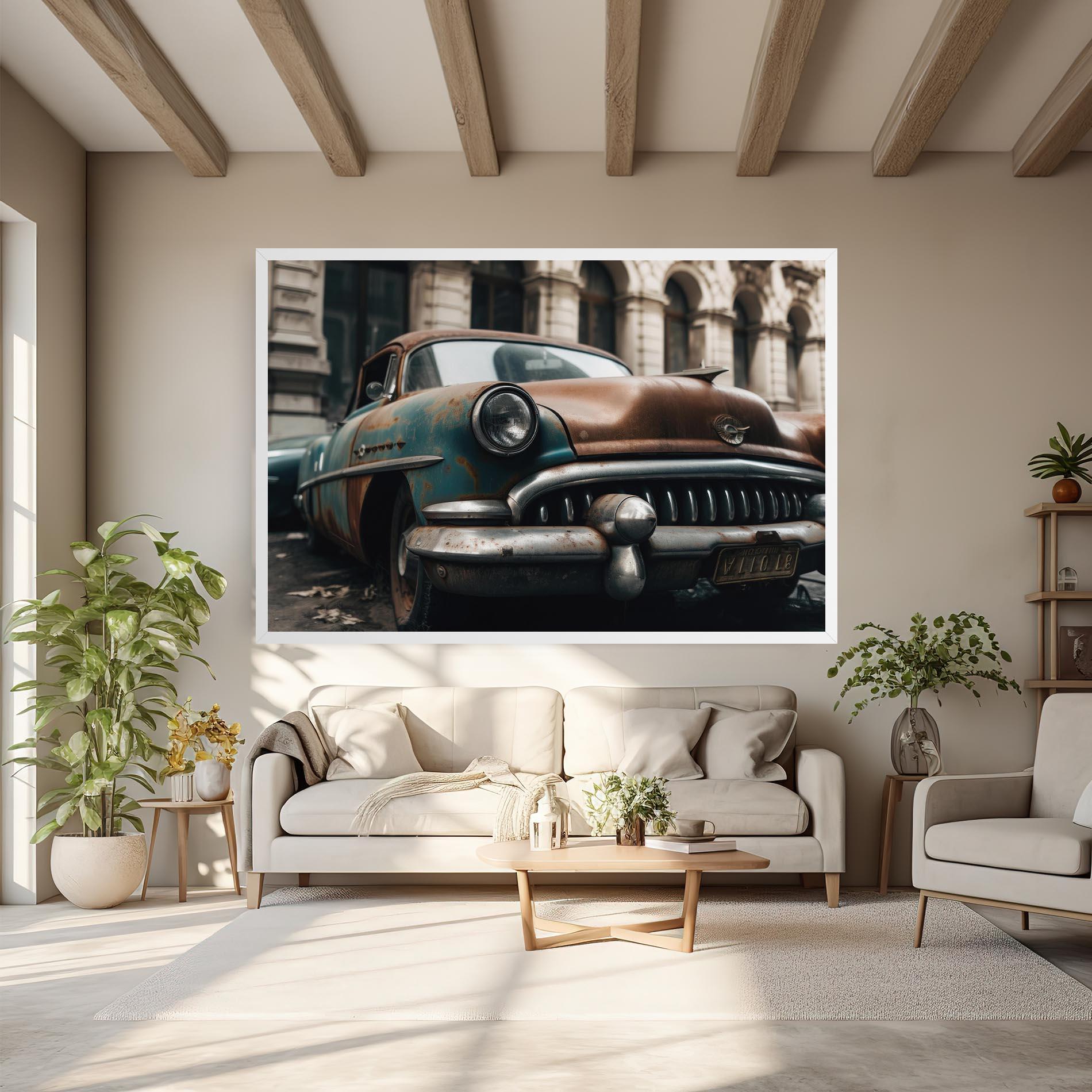 Leinwandbild Old Brown Car mockup 6
