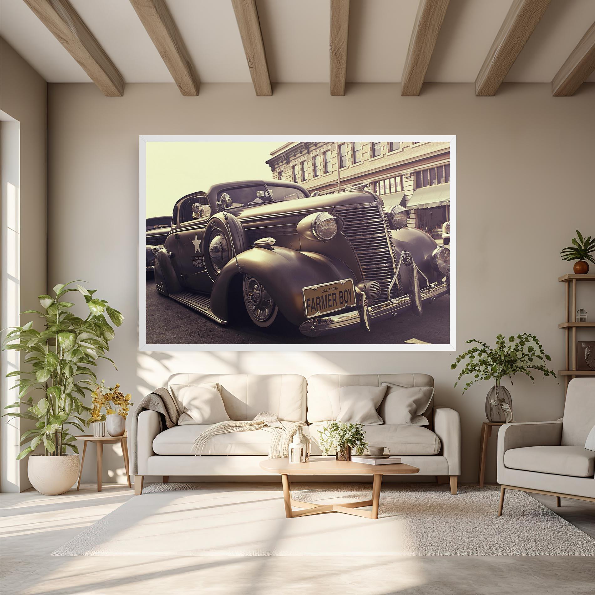 Leinwandbild Old Classic Car mockup 6