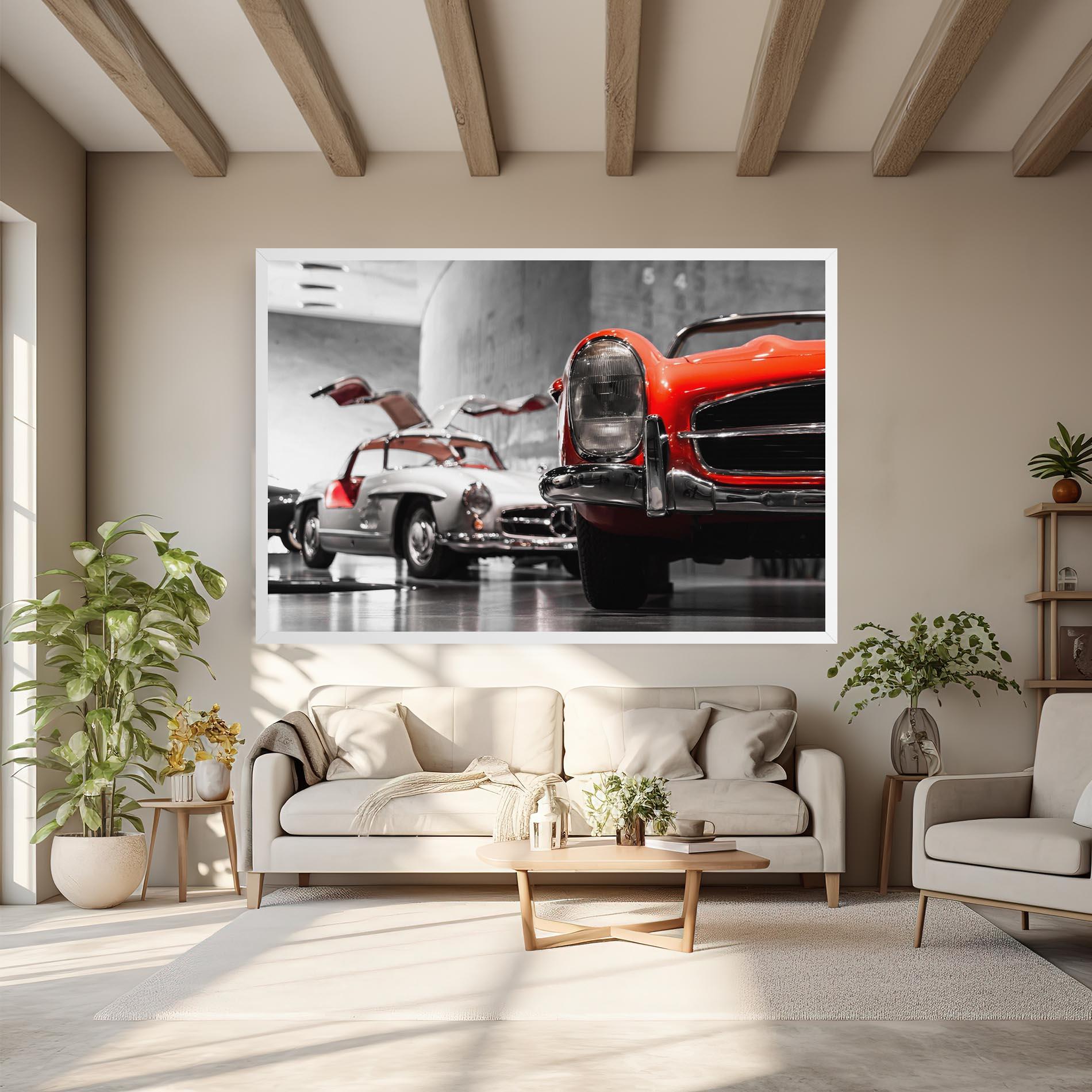 Leinwandbild Vintage Red White mockup 6