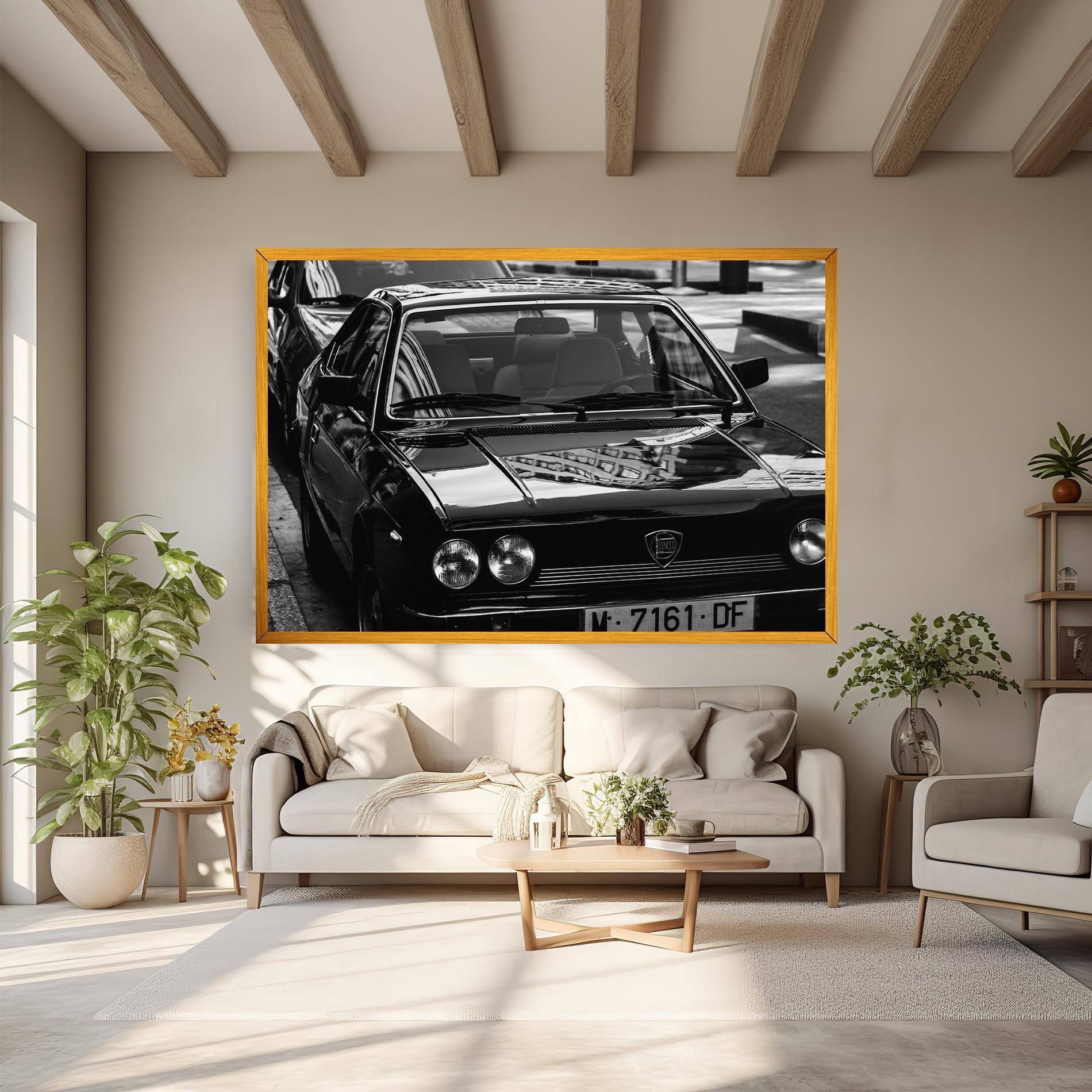 Leinwandbild Black Shiny Car mockup 6