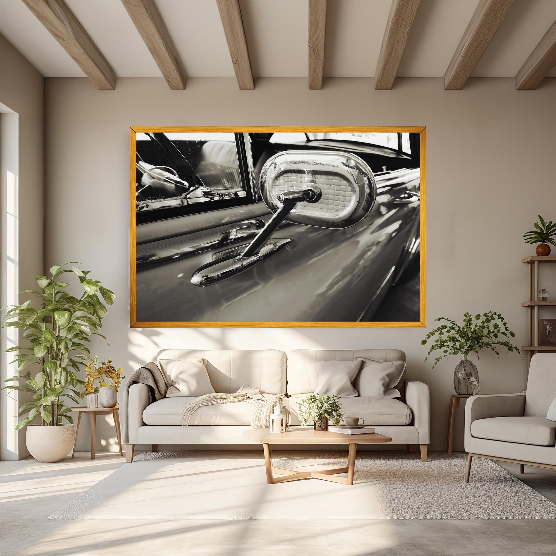 Leinwandbild Close Up Grey Car mockup 6