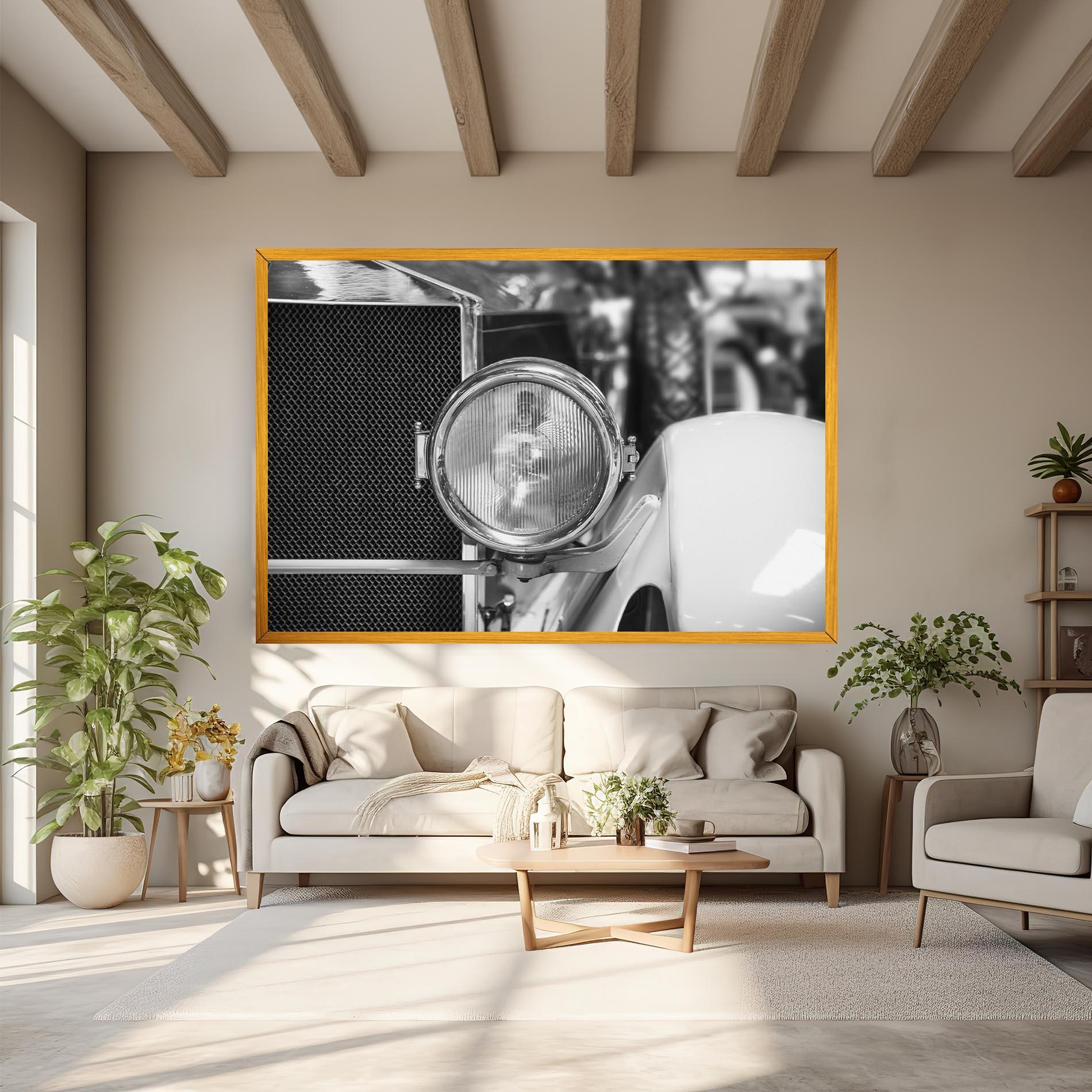 Leinwandbild Closeup Grey Car mockup 6