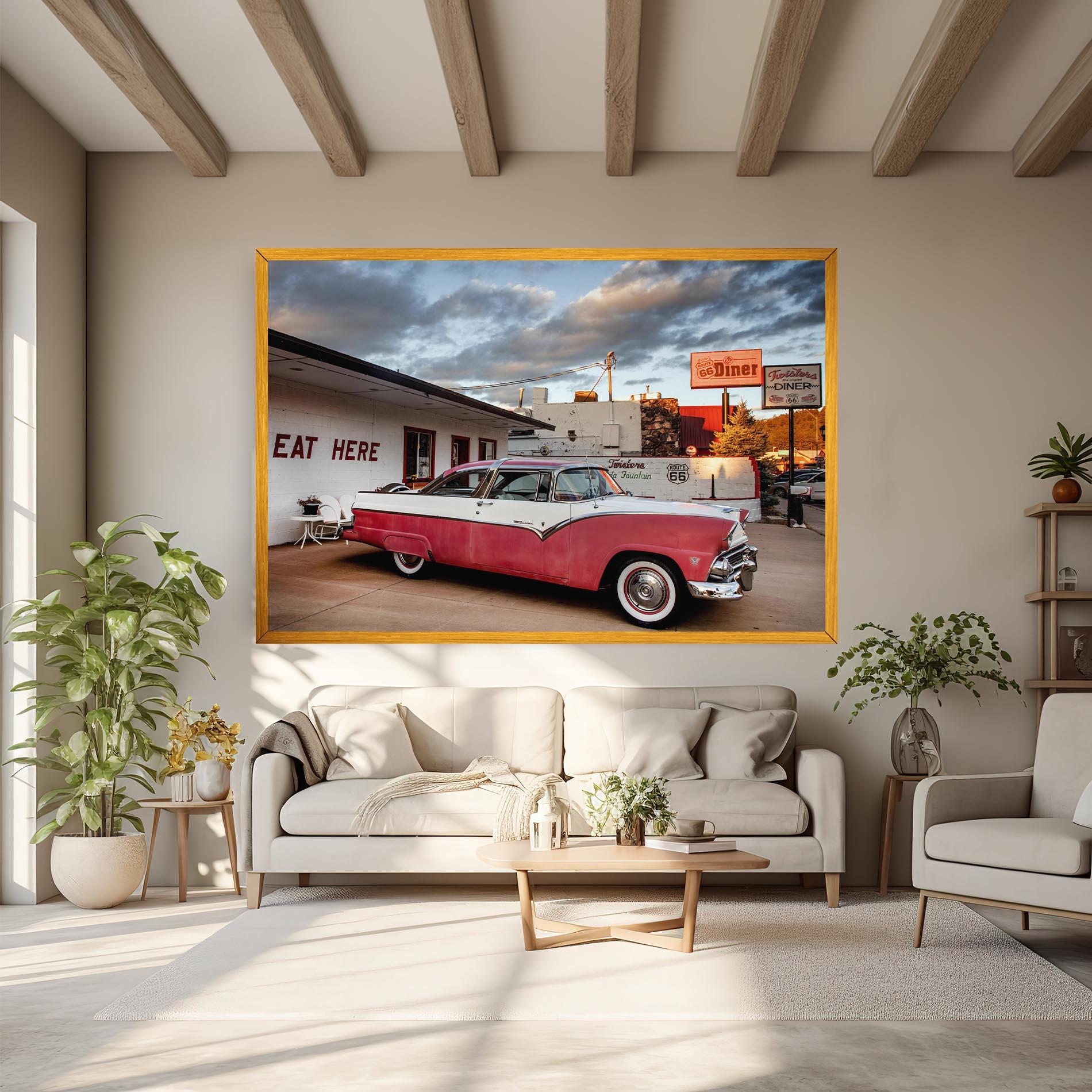 Leinwandbild Cloud Old Car mockup 6