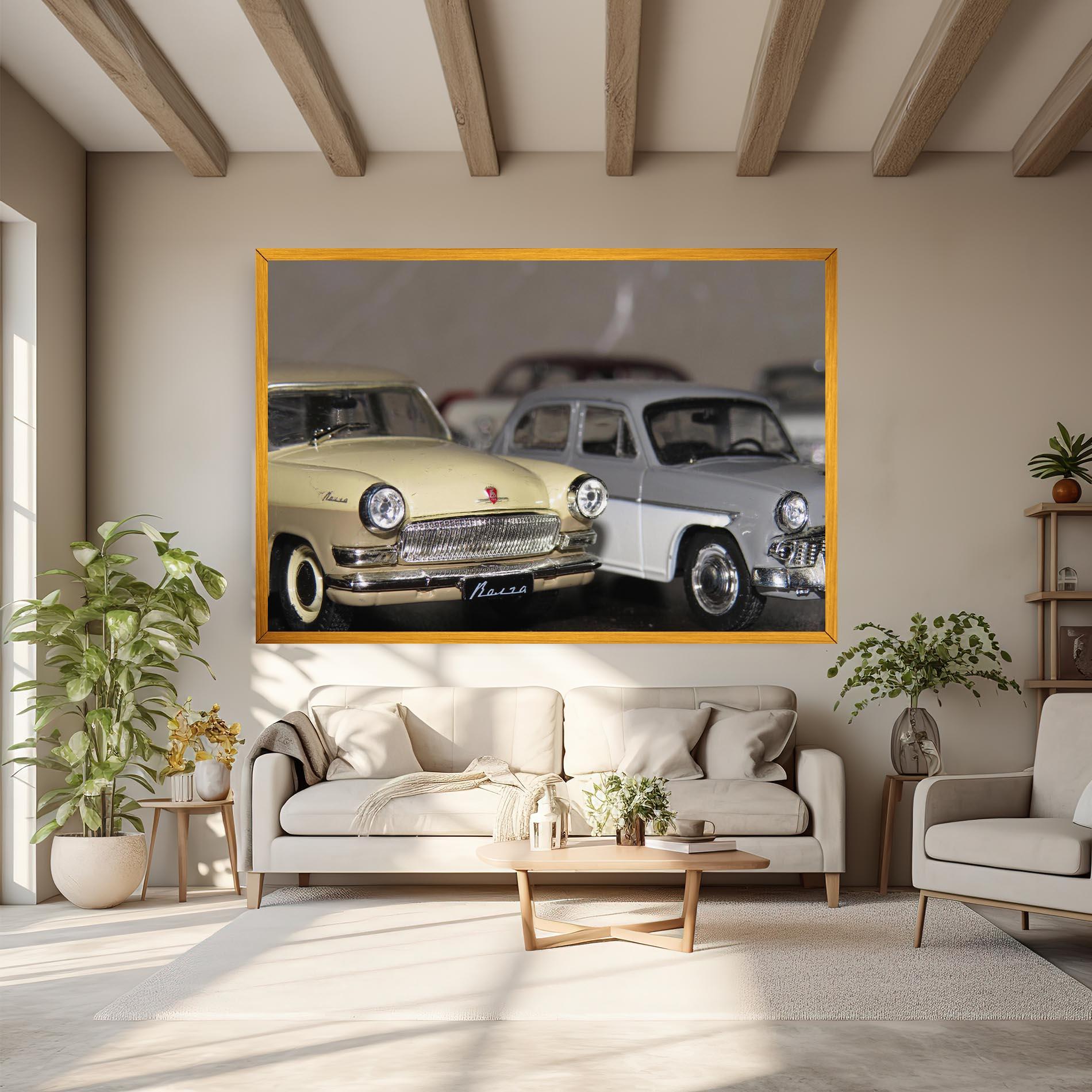 Leinwandbild Cream Grey Car mockup 6