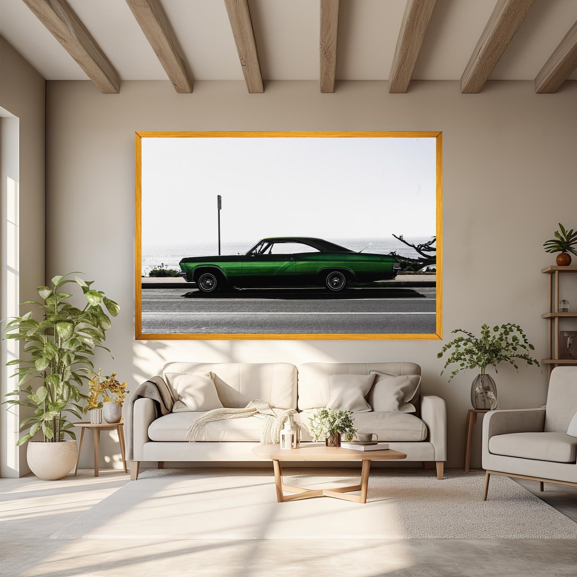 Leinwandbild Nice Green Car mockup 6