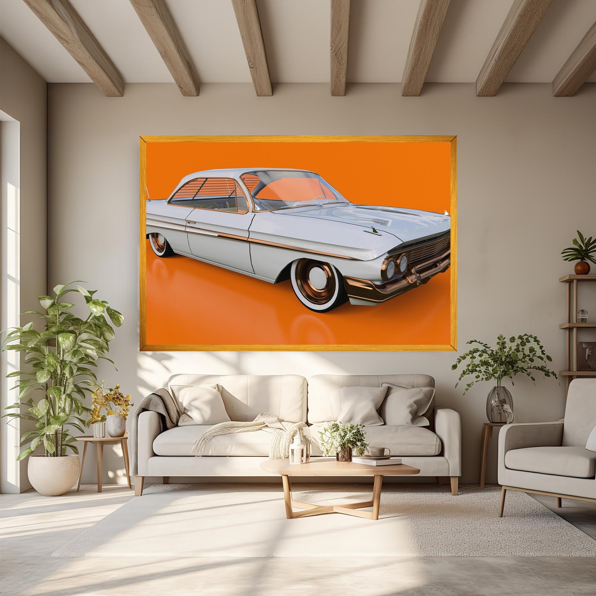 Leinwandbild Old American Car mockup 6
