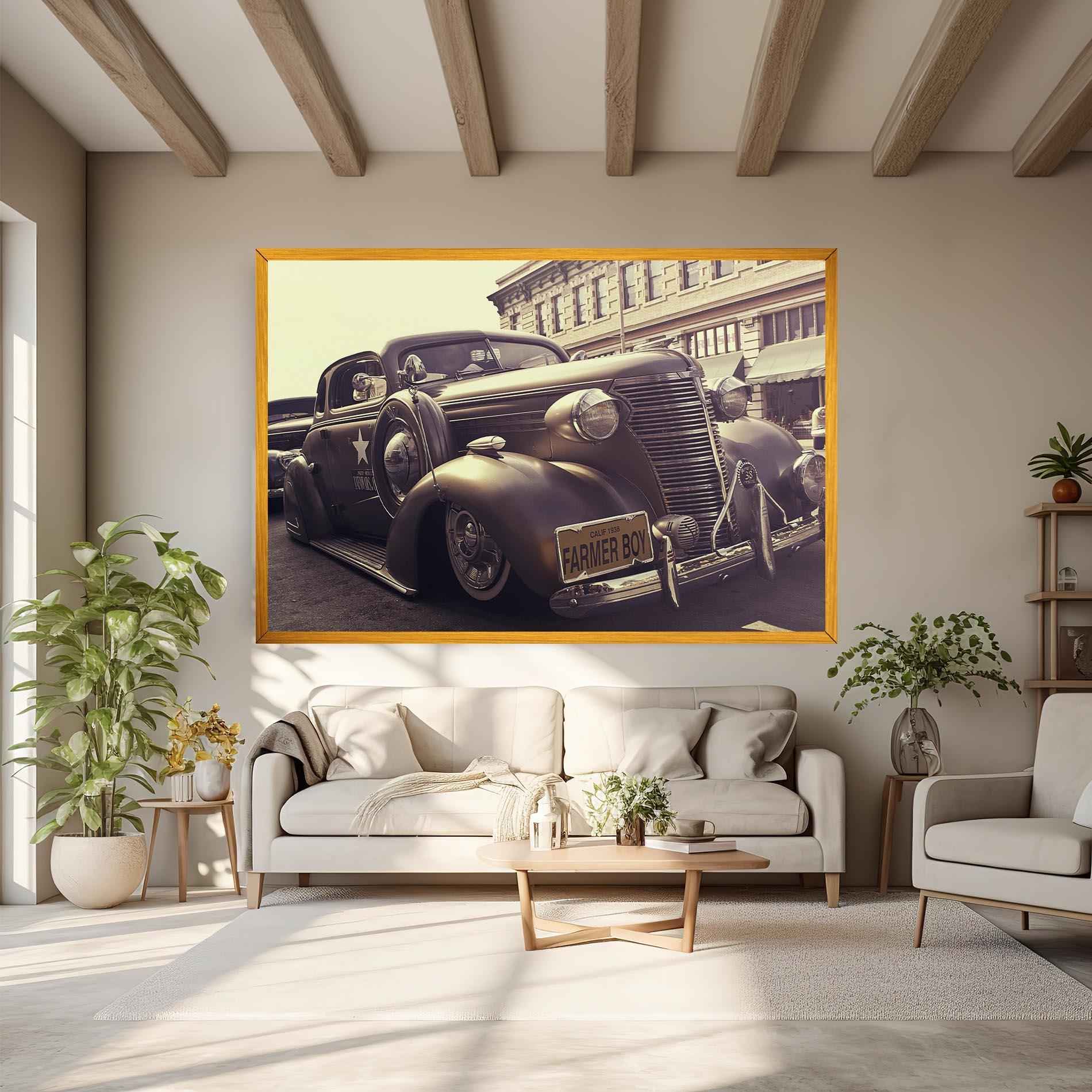 Leinwandbild Old Classic Car mockup 6