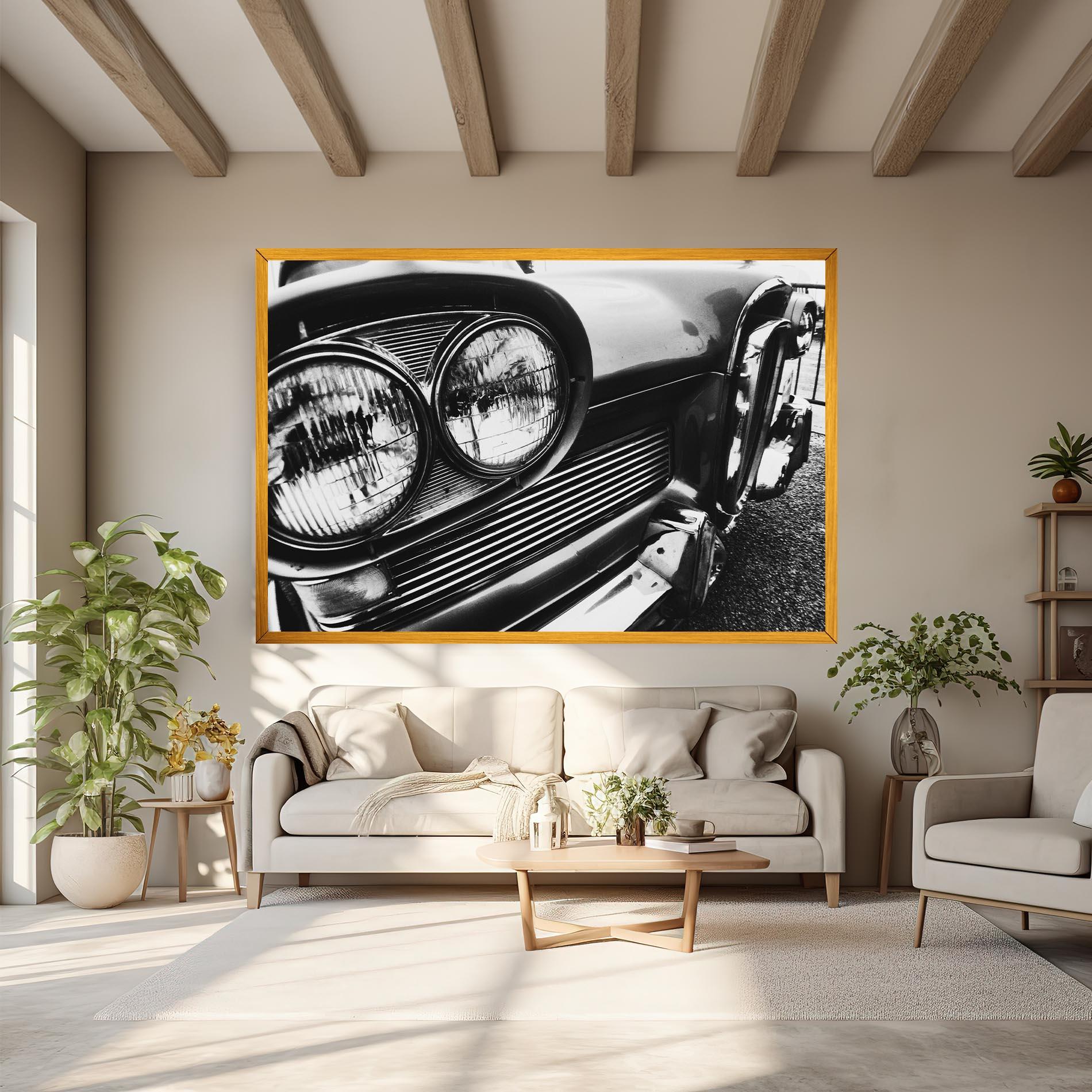 Leinwandbild Old Closeup Car mockup 6