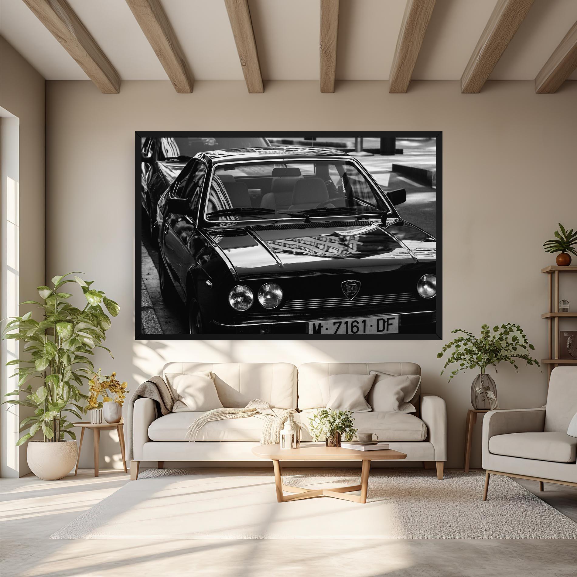 Leinwandbild Black Shiny Car mockup 6
