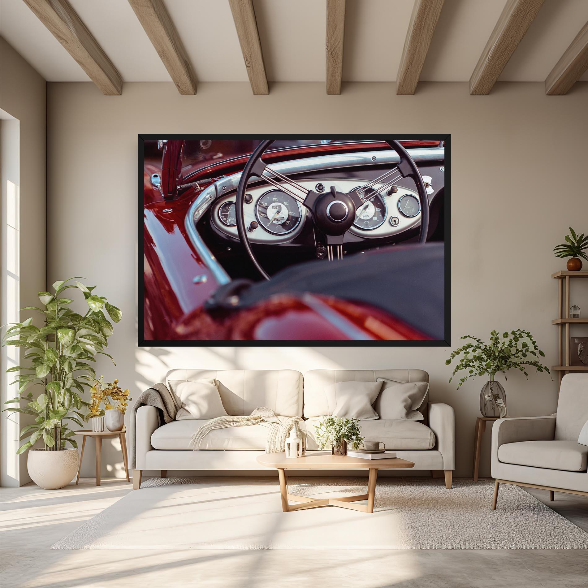 Leinwandbild Classic Red Car mockup 6