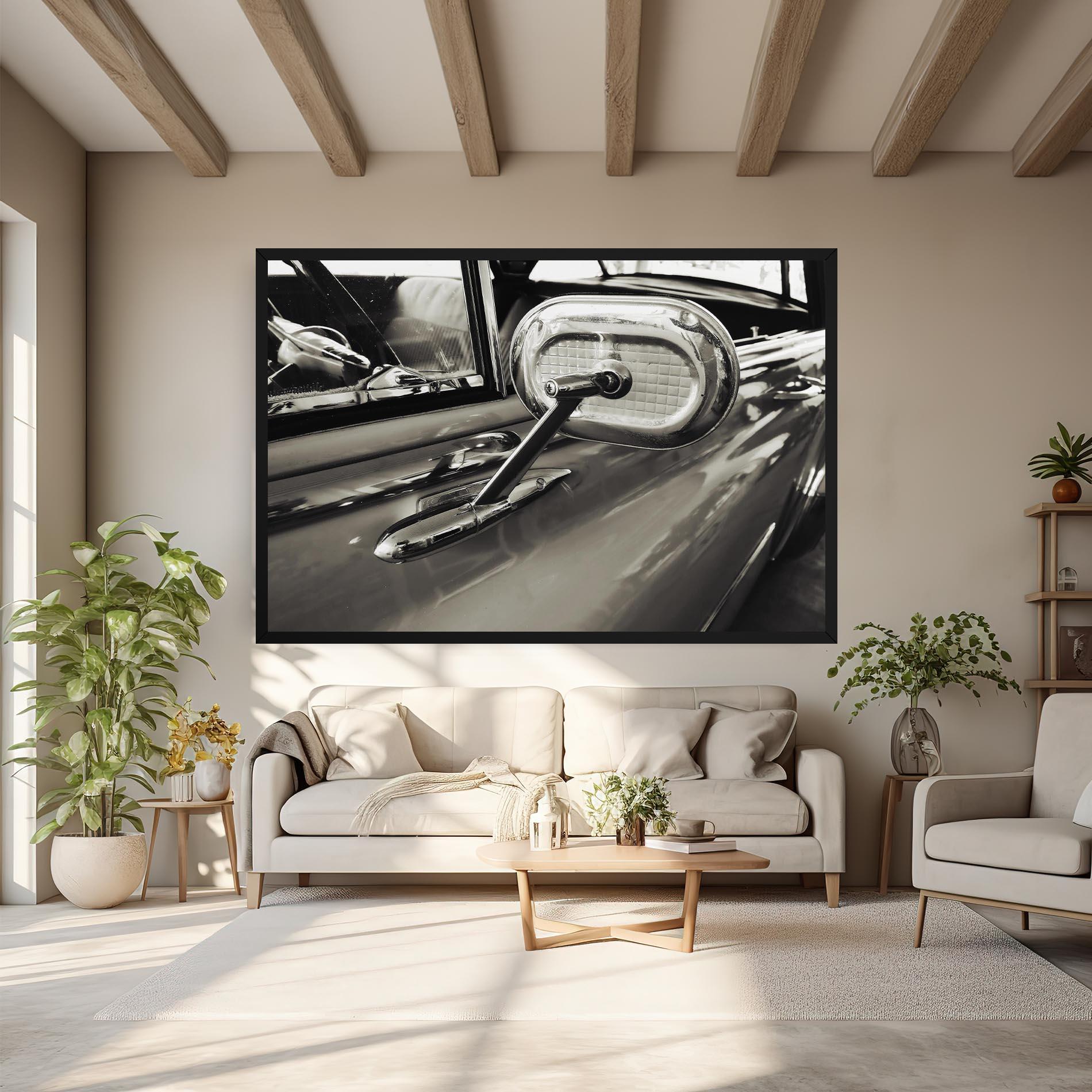 Leinwandbild Close Up Grey Car mockup 6