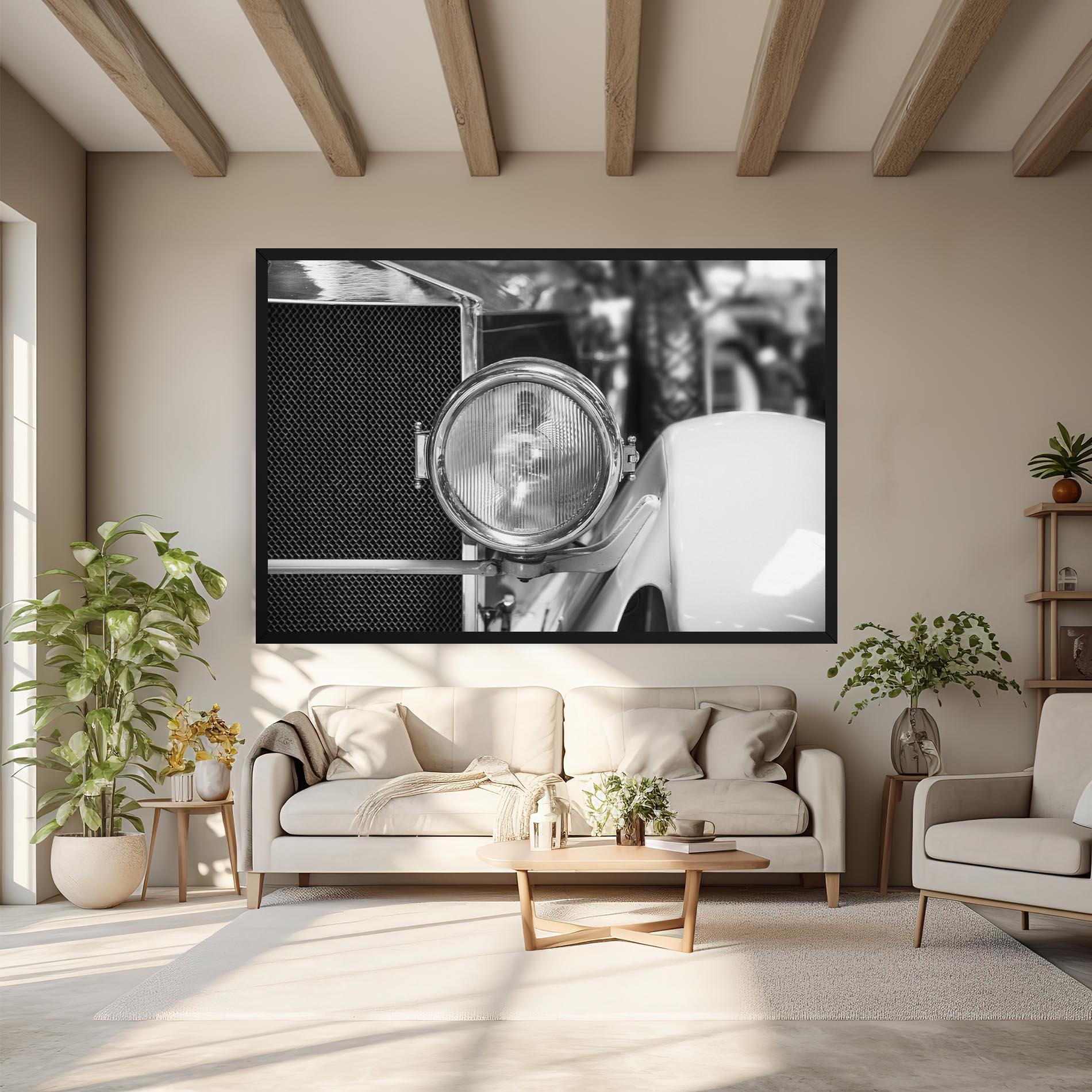 Leinwandbild Closeup Grey Car mockup 6