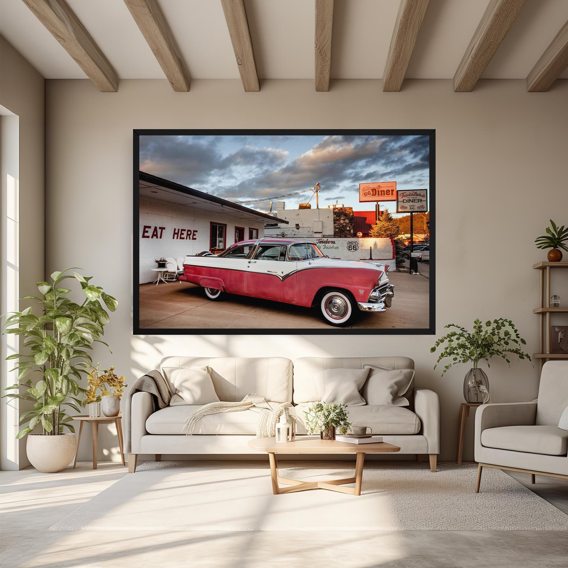 Leinwandbild Cloud Old Car mockup 6