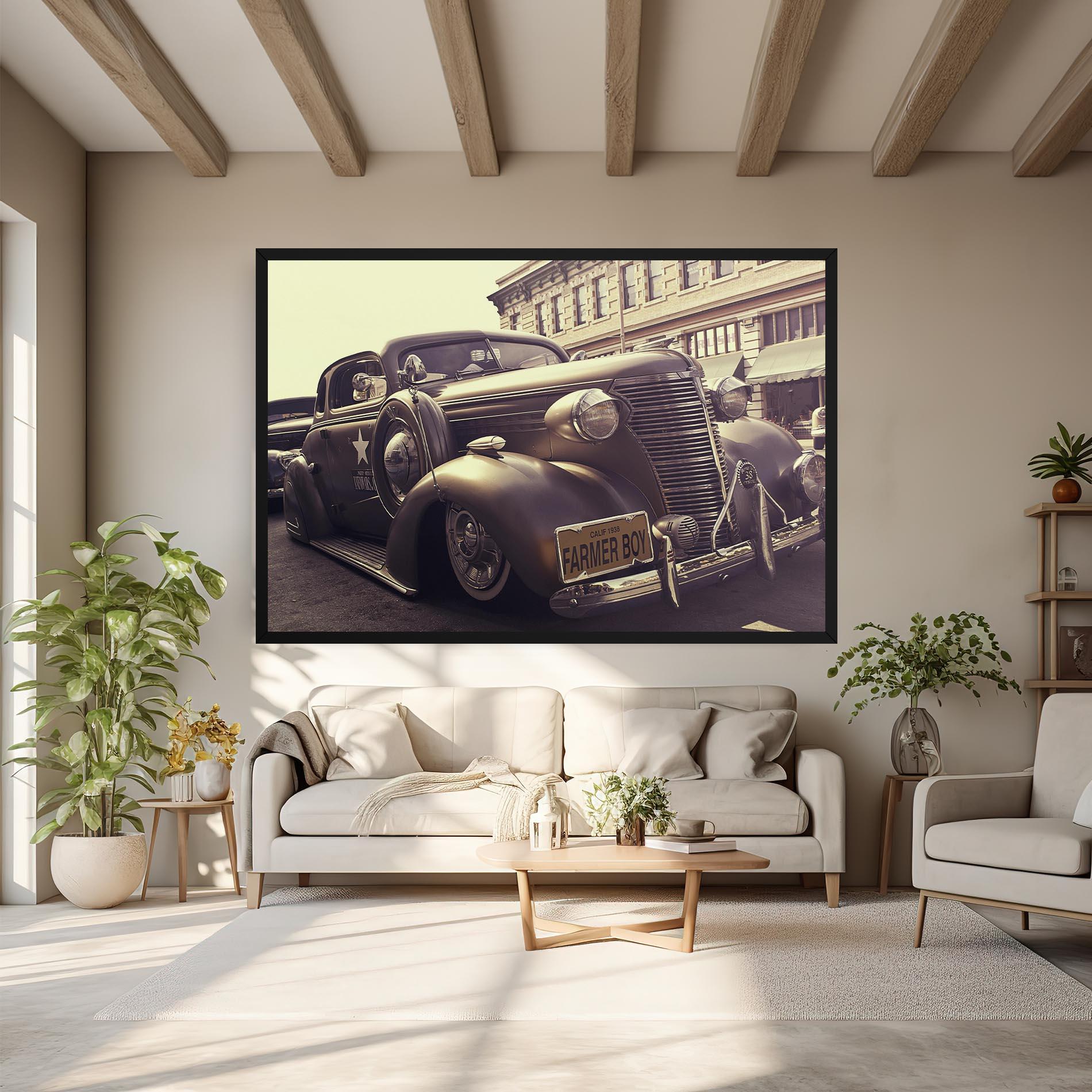 Leinwandbild Old Classic Car mockup 6