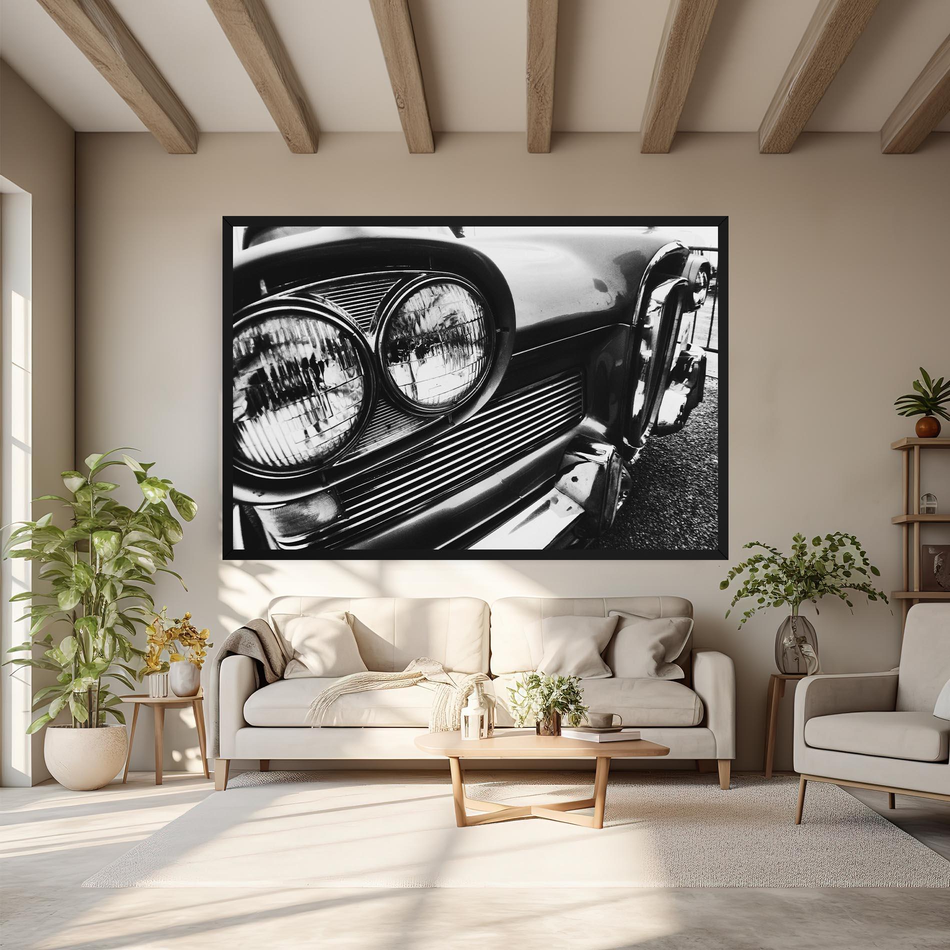 Leinwandbild Old Closeup Car mockup 6