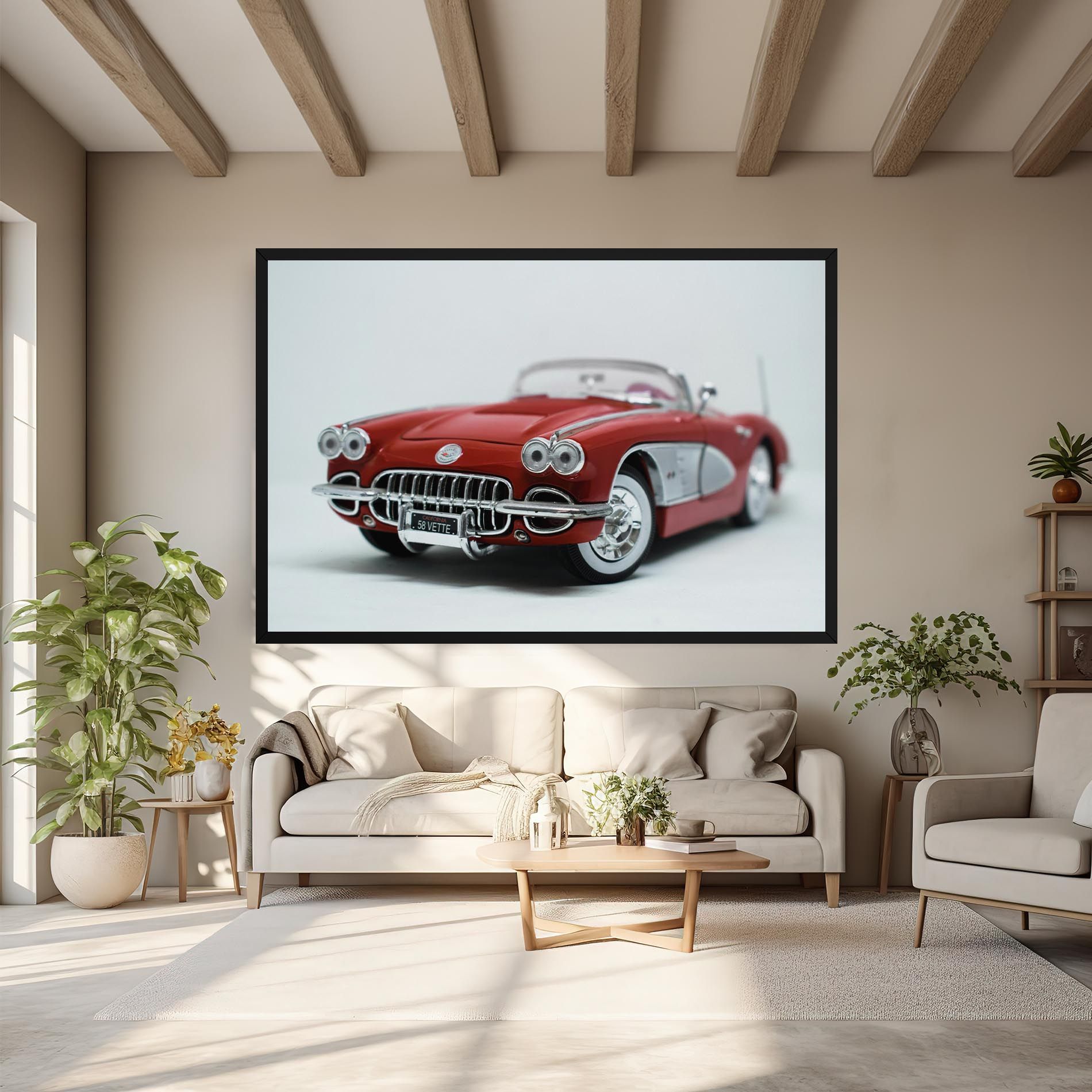 Vintage Red Car mockup 6