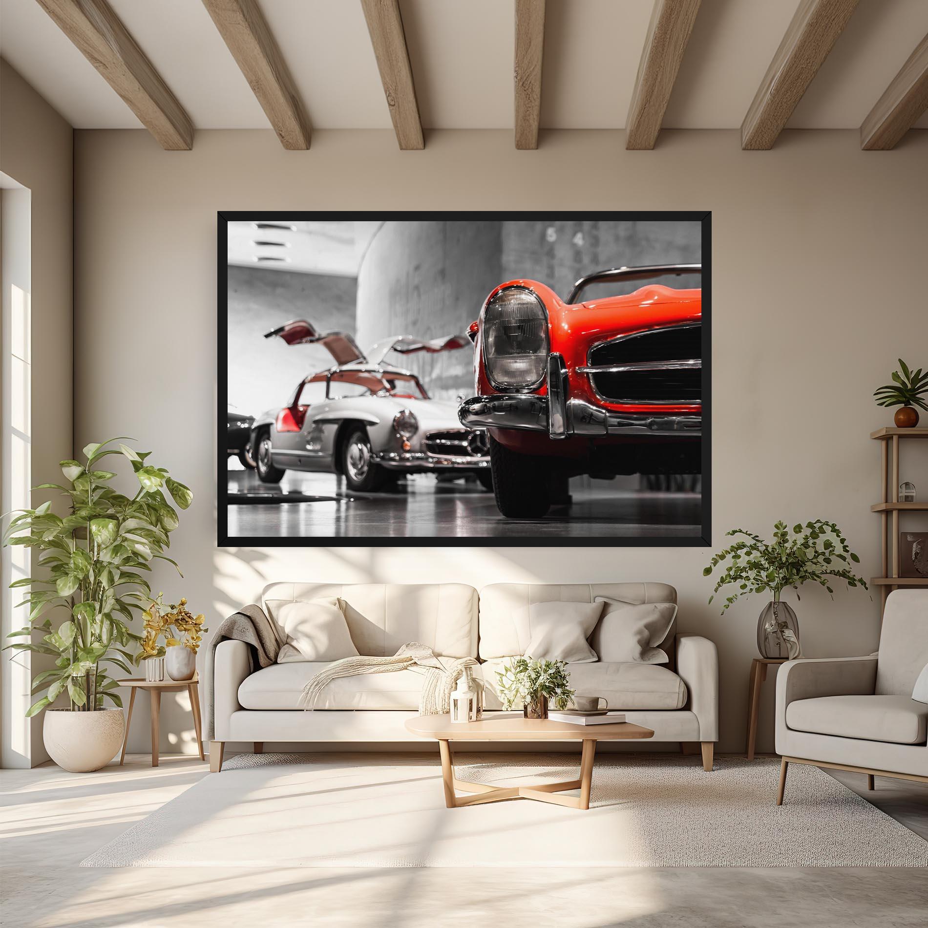 Leinwandbild Vintage Red White mockup 6