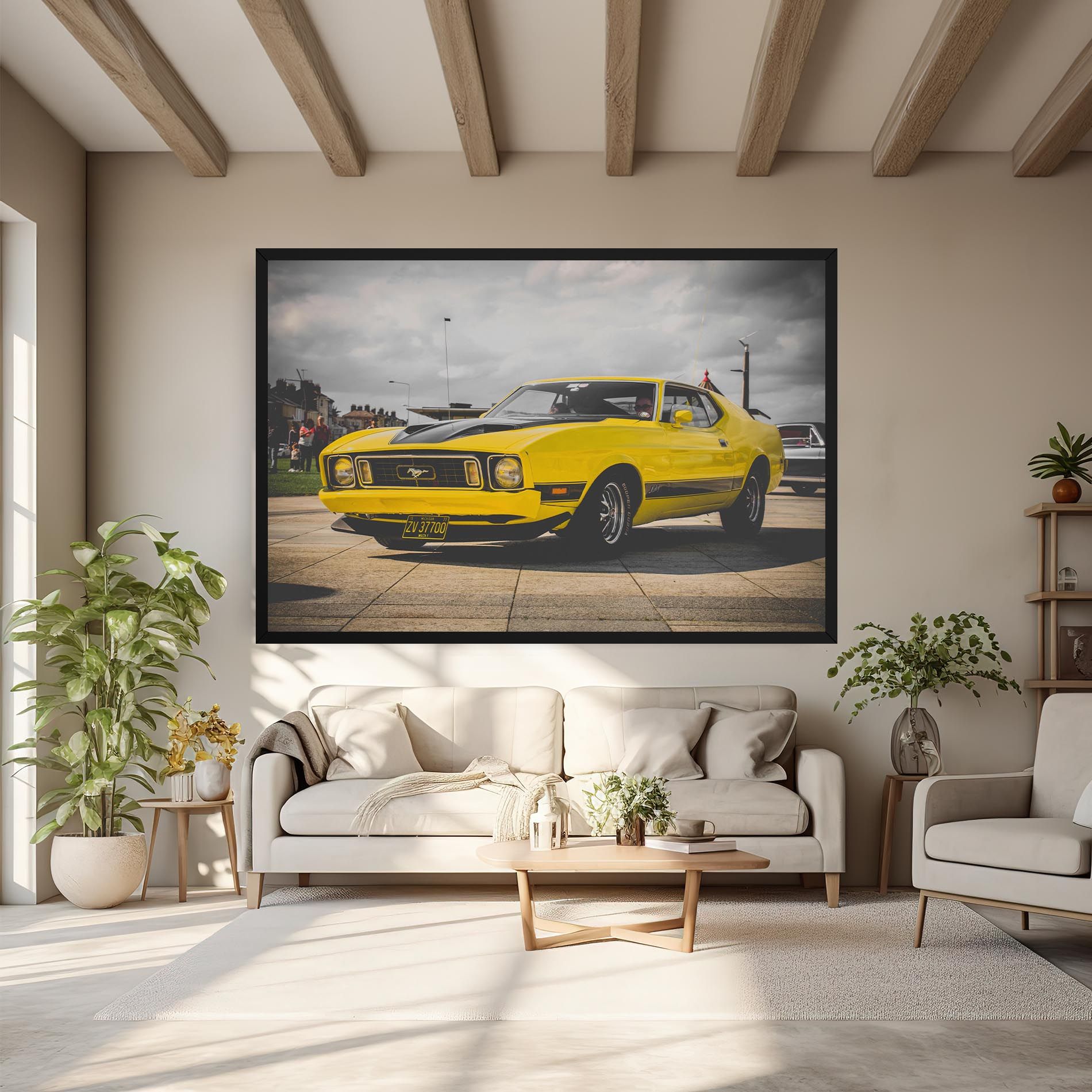 Vintage Yellow Car mockup 6