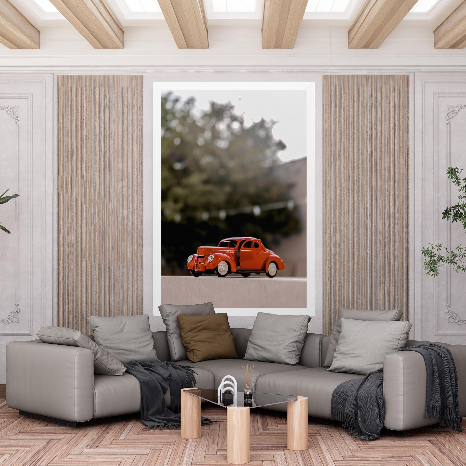 Leinwandbild Orange Toy Car mockup 6