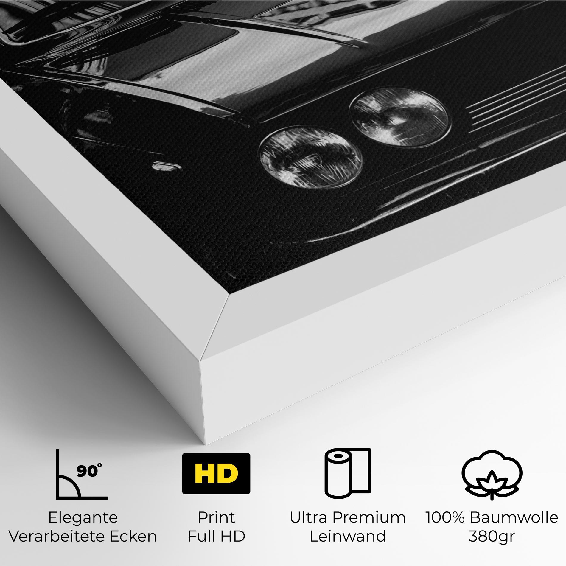 Leinwandbild Black Shiny Car mockup 4