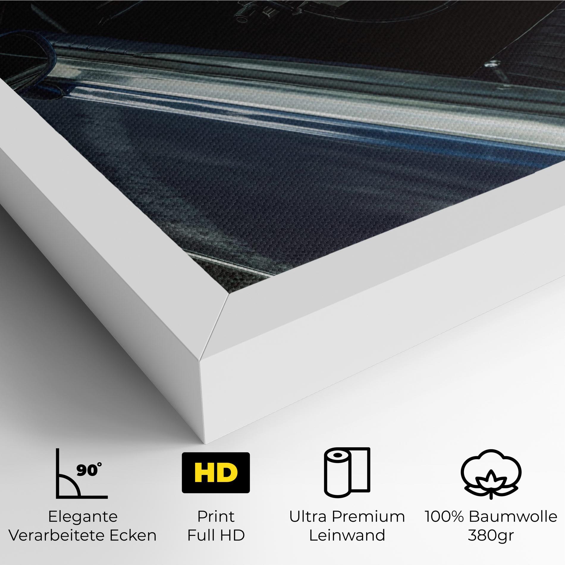 Leinwandbild Old Blue Car mockup 4