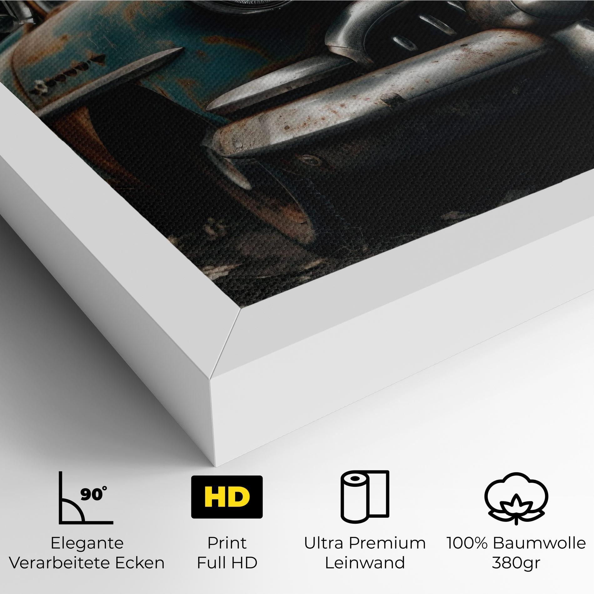 Leinwandbild Old Brown Car mockup 4