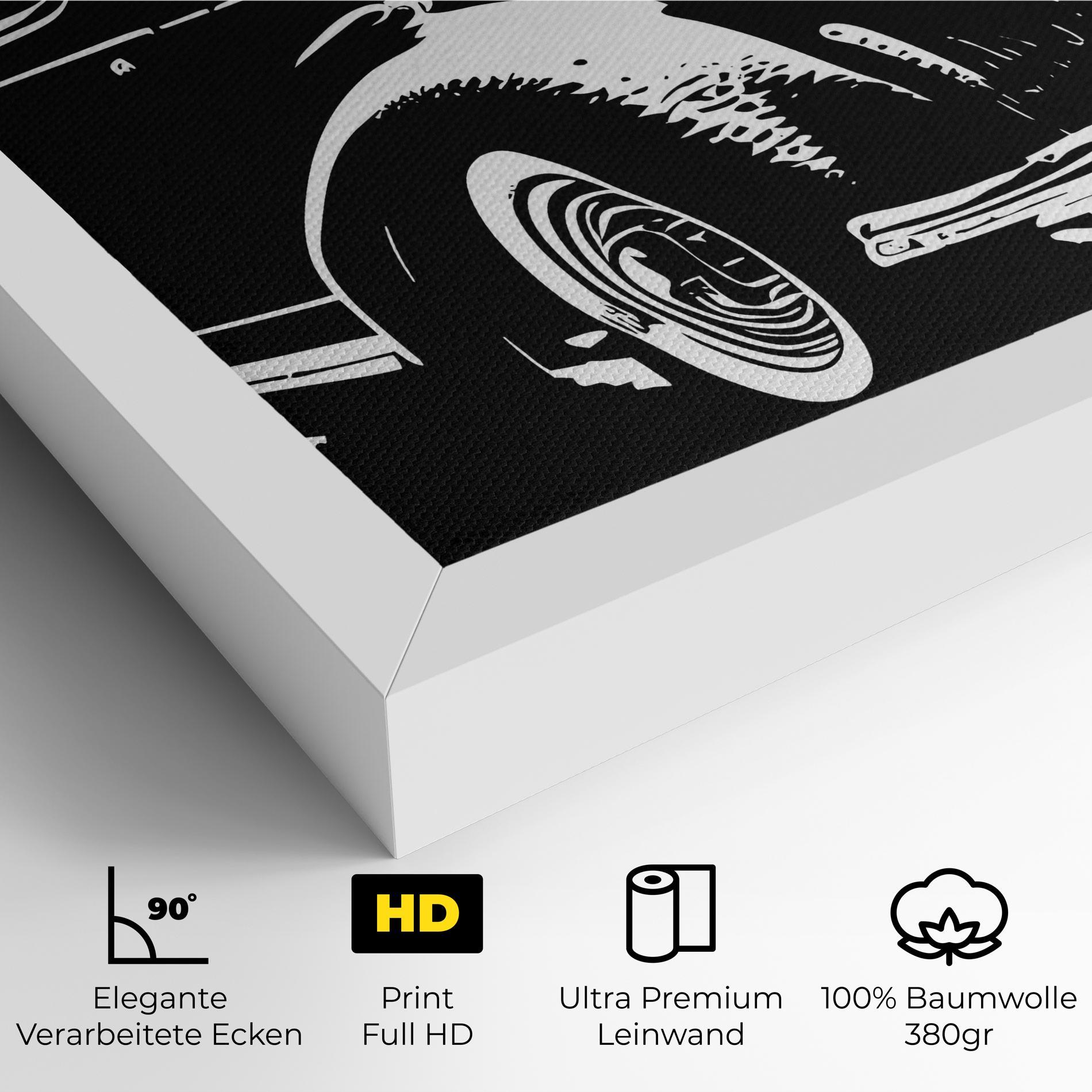 Leinwandbild Old Car Shilouette mockup 4