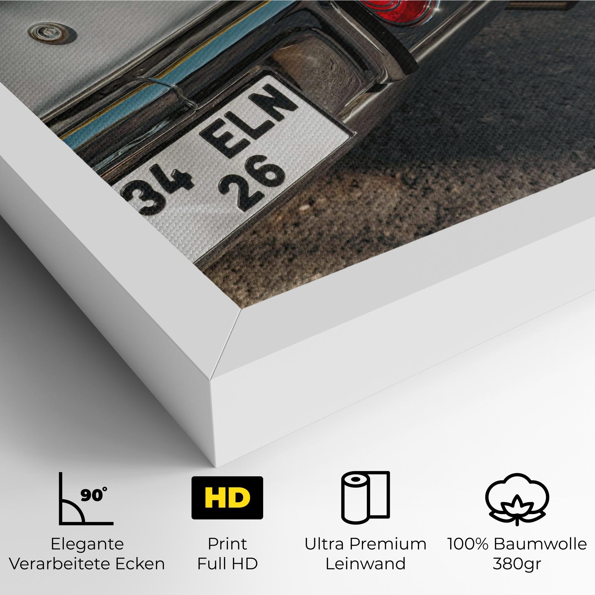 Leinwandbild Old Grey Car mockup 4