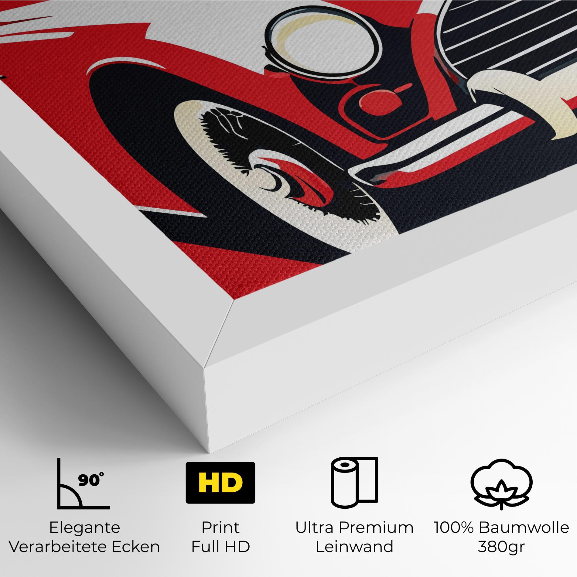 Leinwandbild Red Vintage Car mockup 4