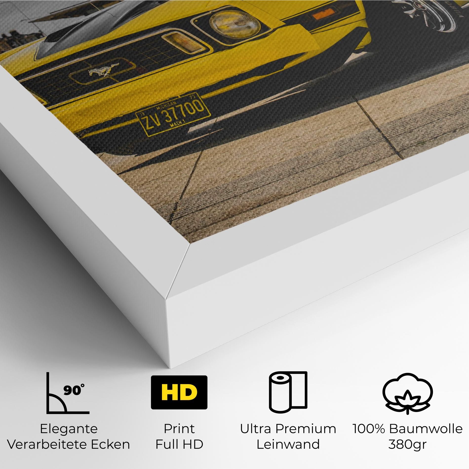 Vintage Yellow Car mockup 4