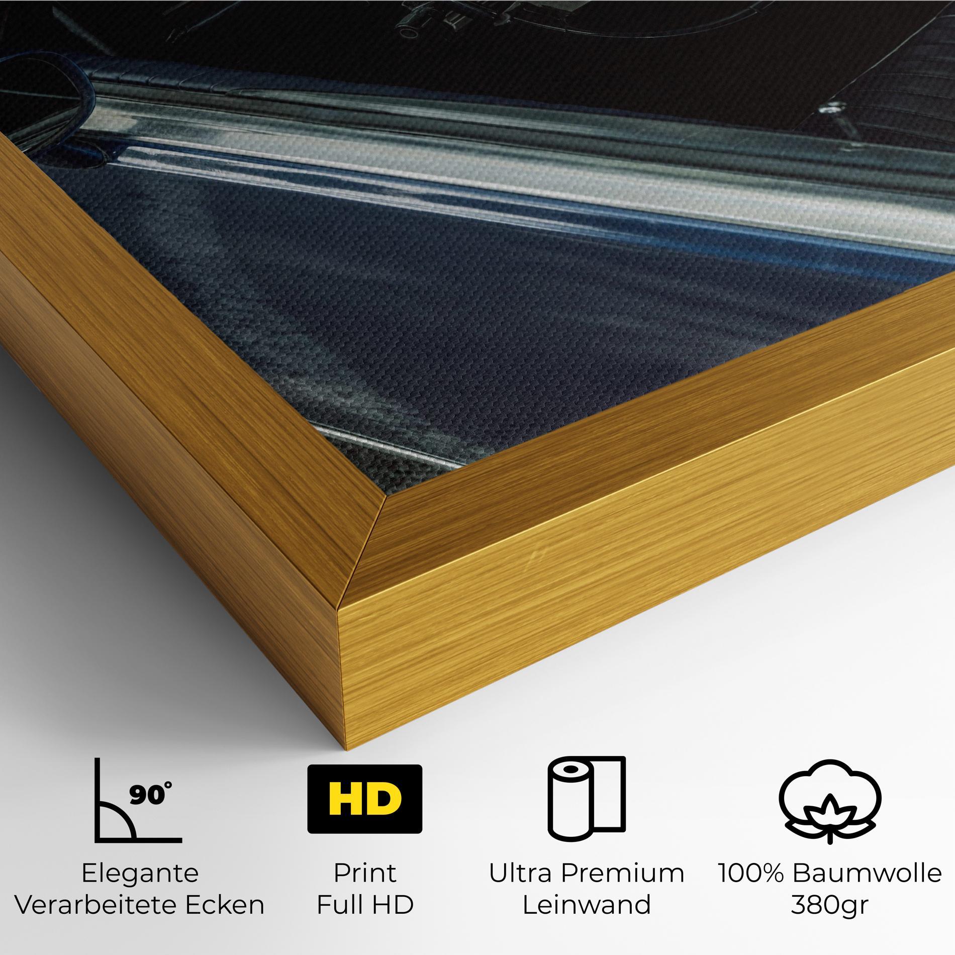 Leinwandbild Old Blue Car mockup 4